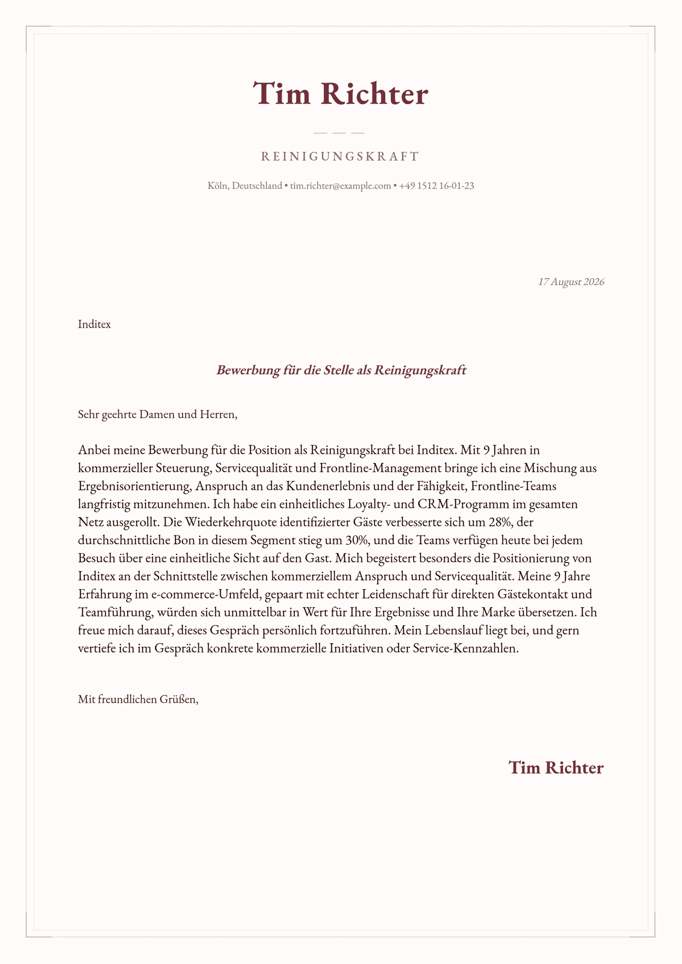 Burgunder Samt — Senior