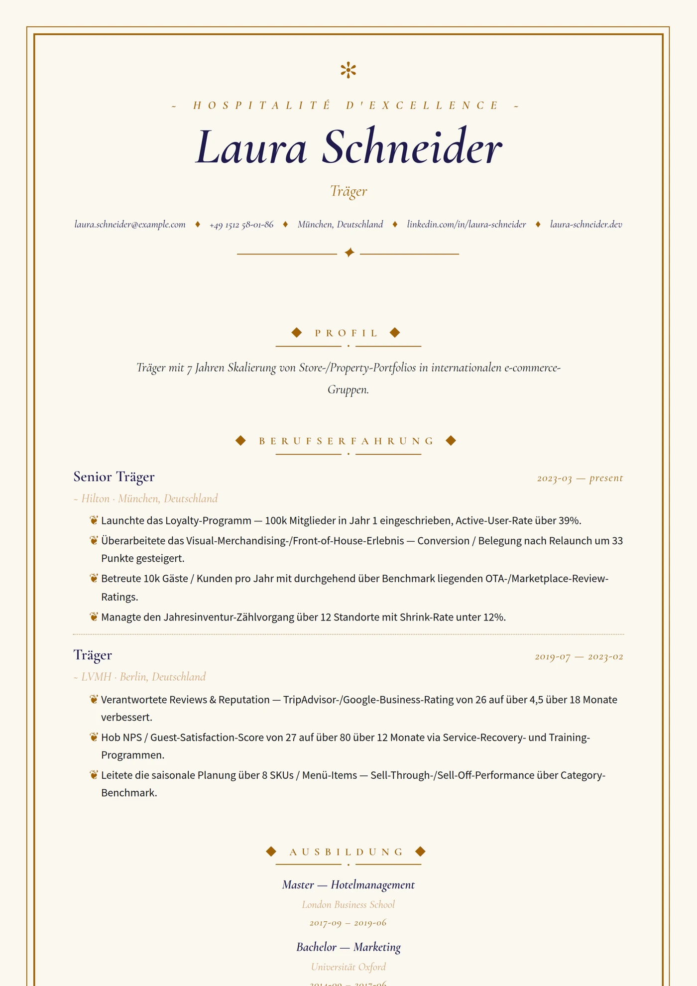 Branche — Hotellerie — Senior