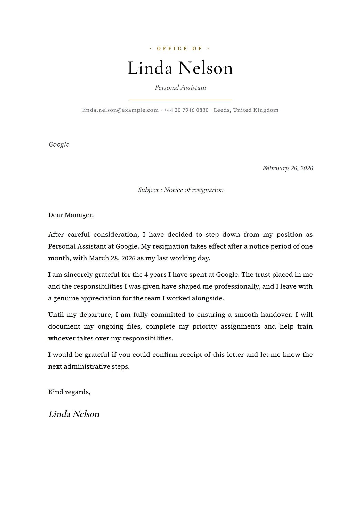Presidential — Senior
