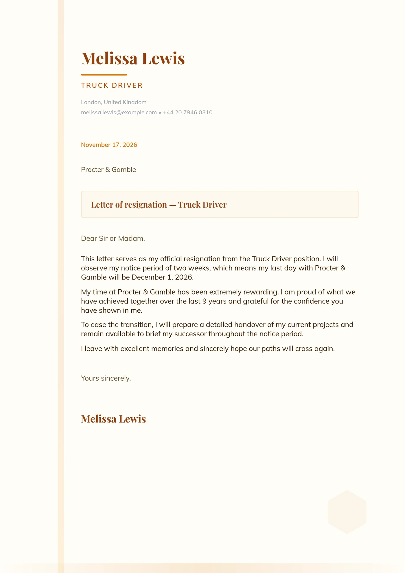 Honey Amber — Mid-level