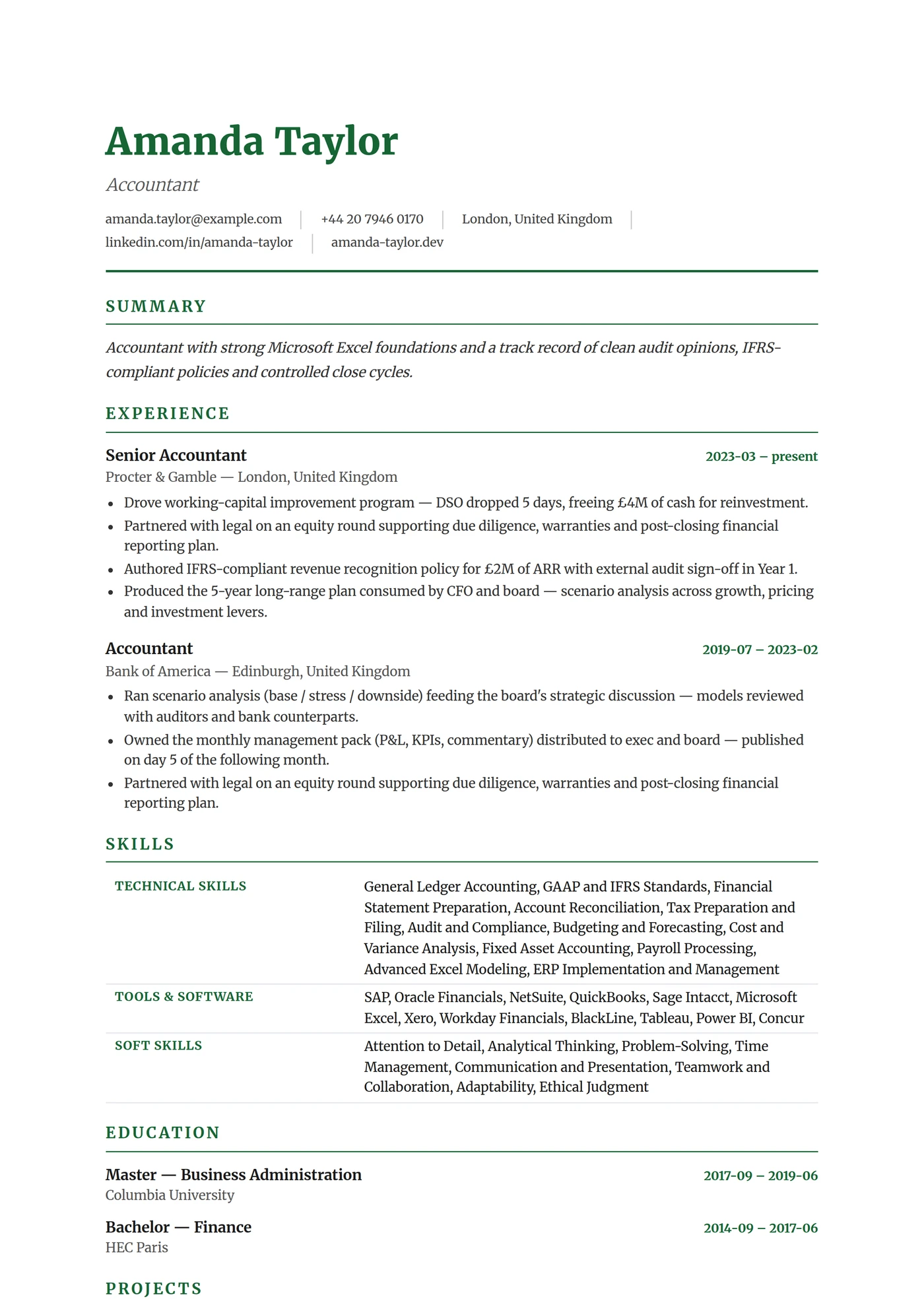 ATS Finance Pro — Mid-level