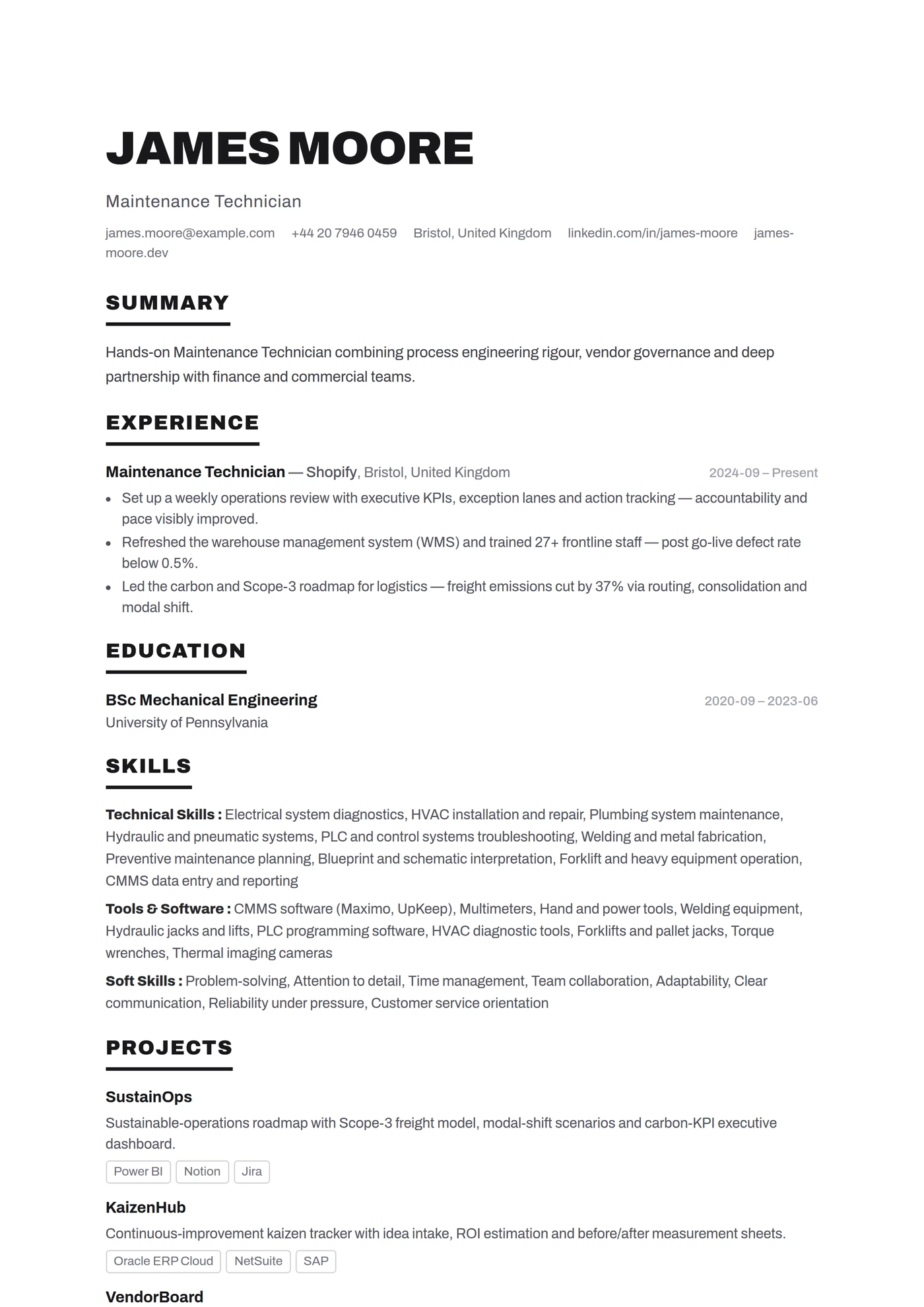 ATS Bold Headers — Junior