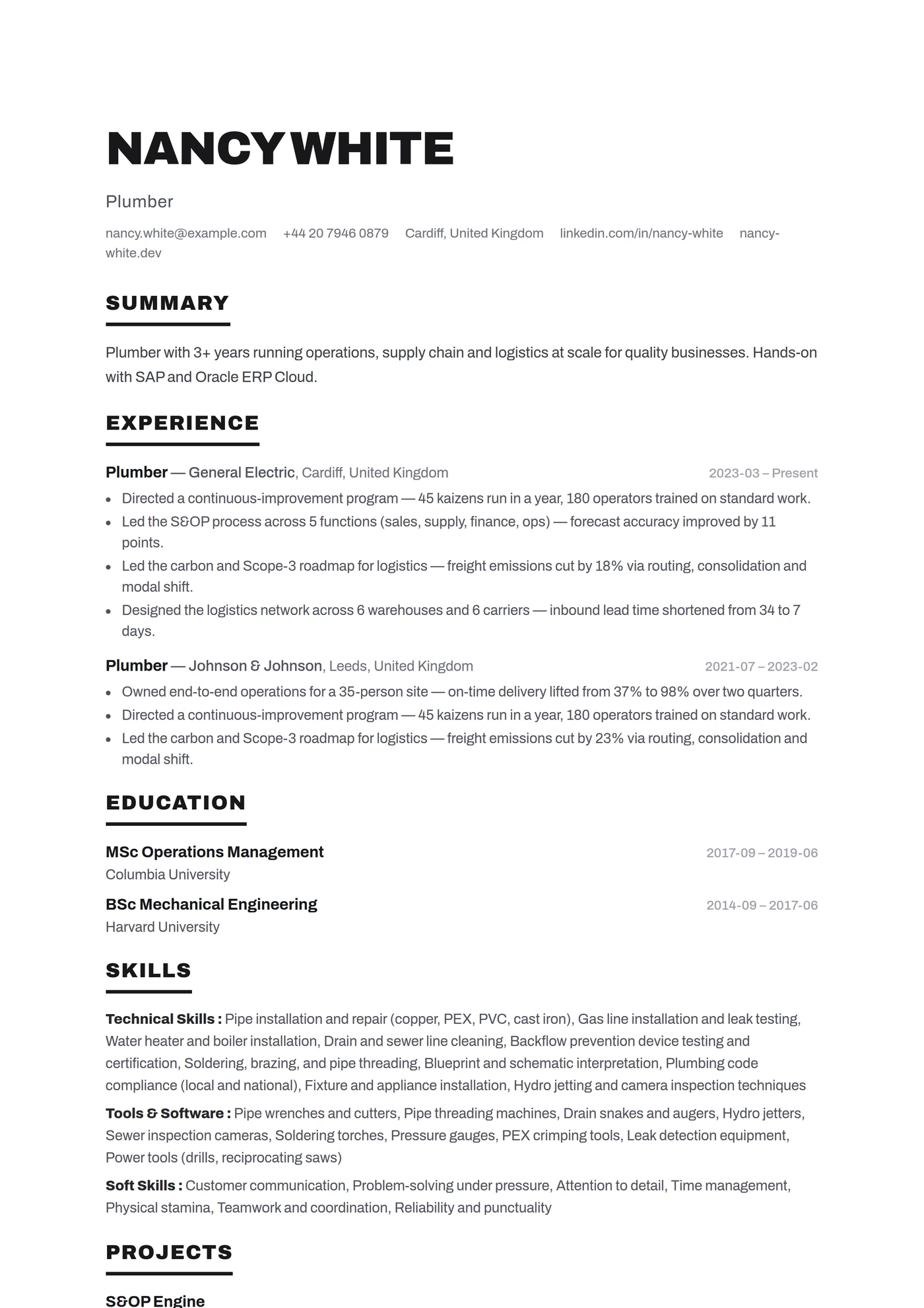 ATS Bold Headers — Mid-level