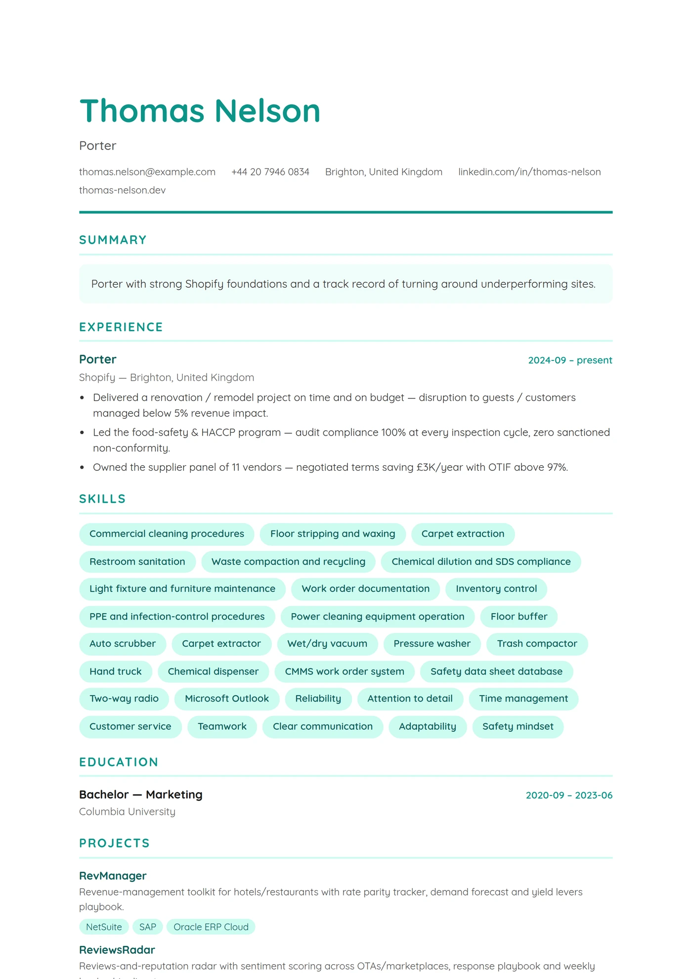 ATS Retail — Junior