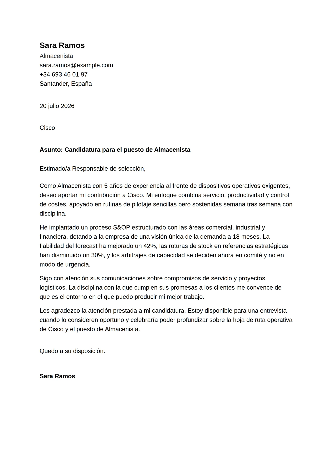 ATS limpia — Junior