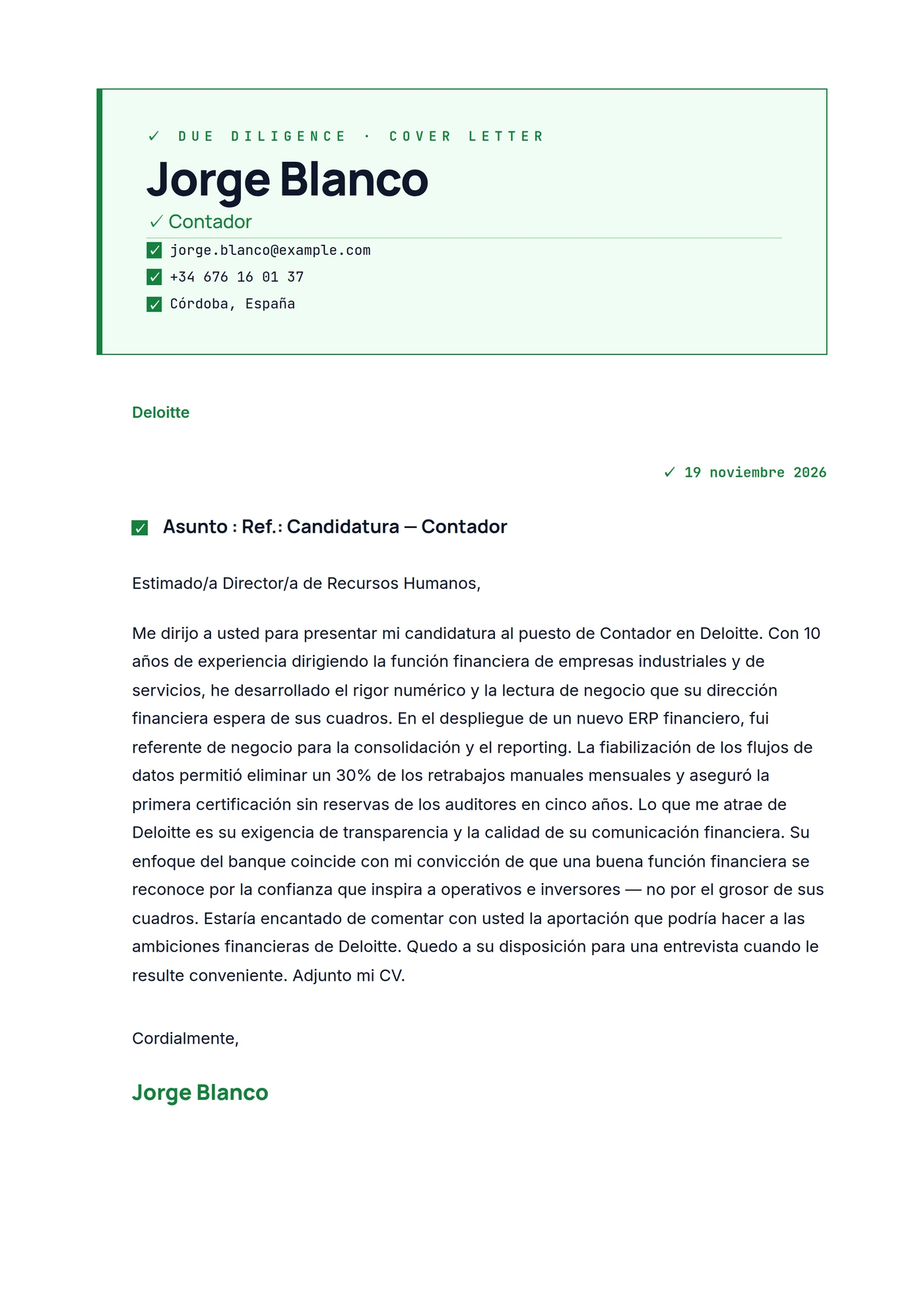 Due diligence — Intermedio