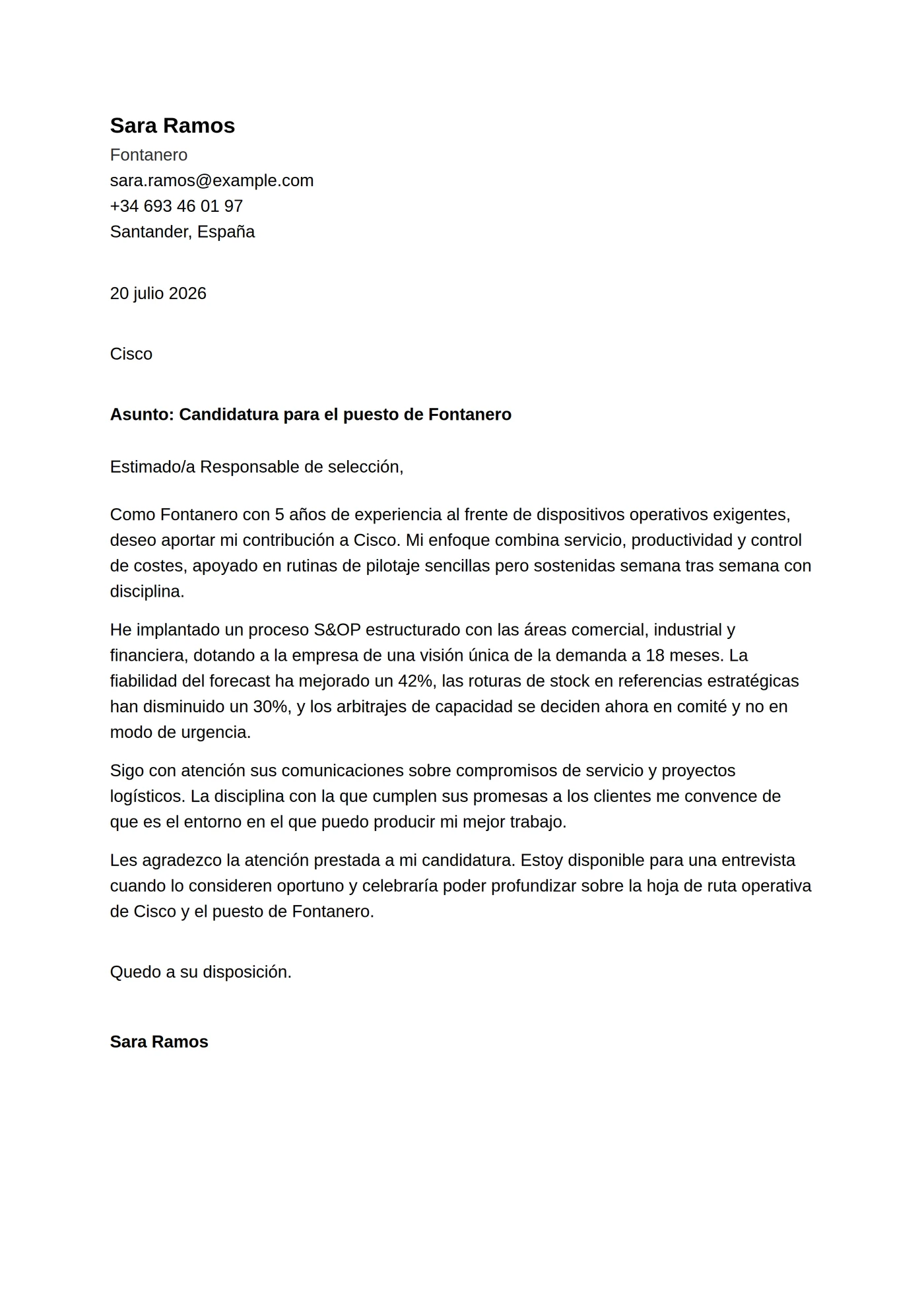 ATS limpia — Junior