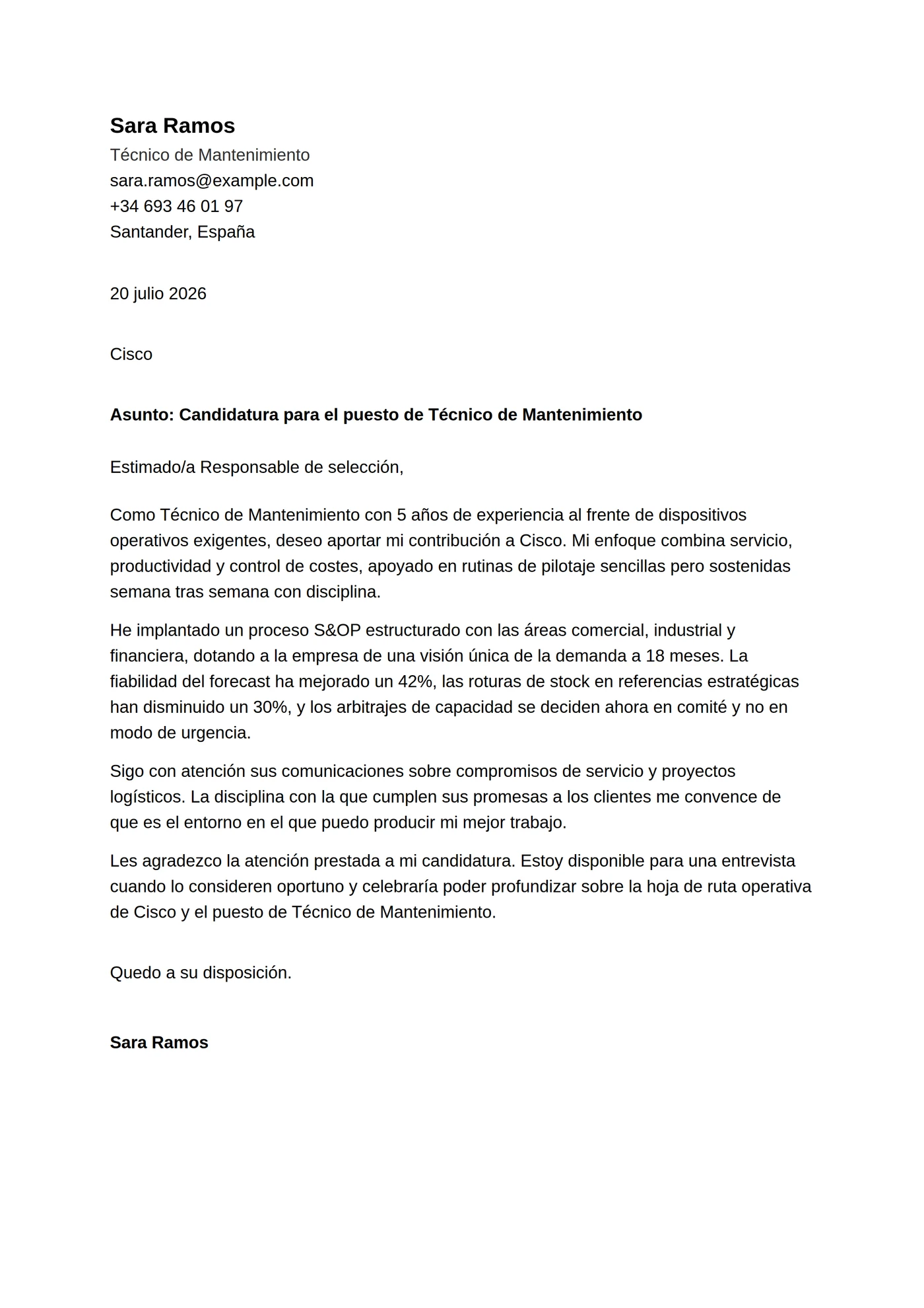 ATS limpia — Junior
