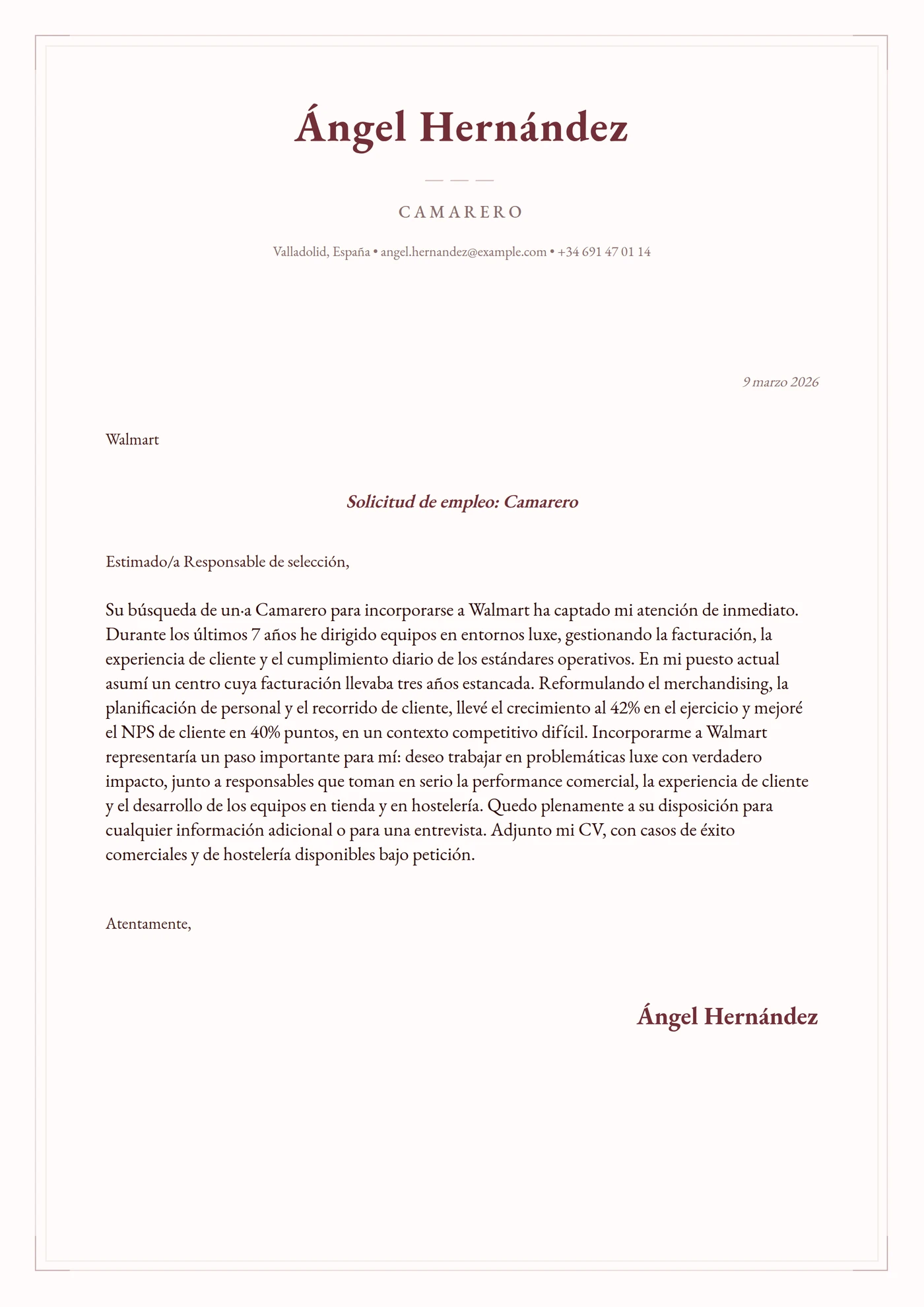 Terciopelo burdeos — Senior