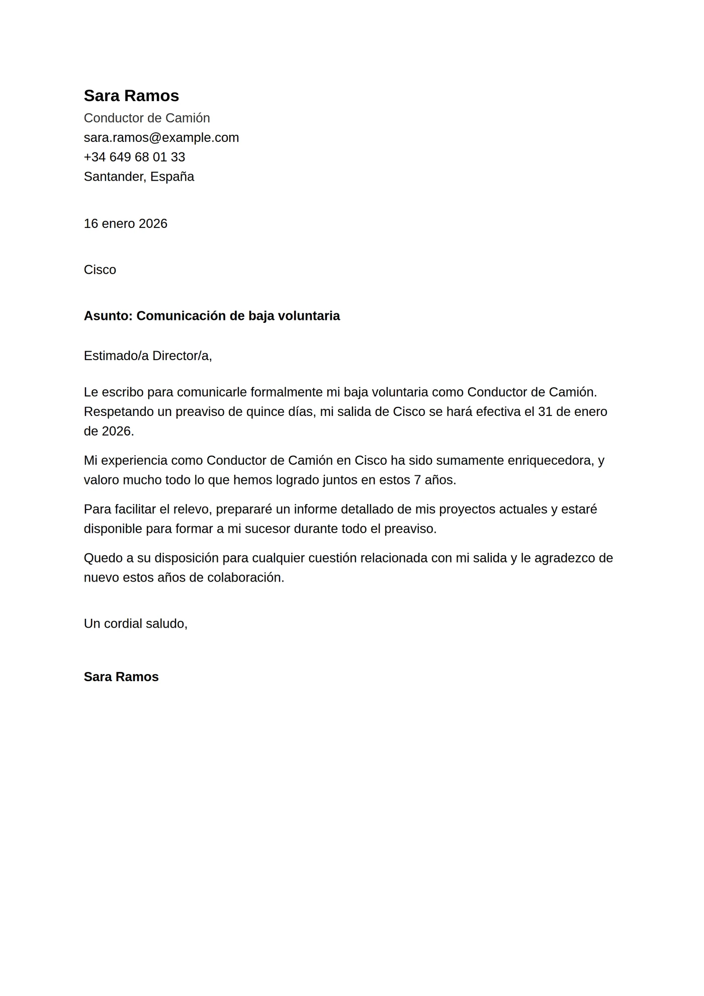 ATS limpia — Junior