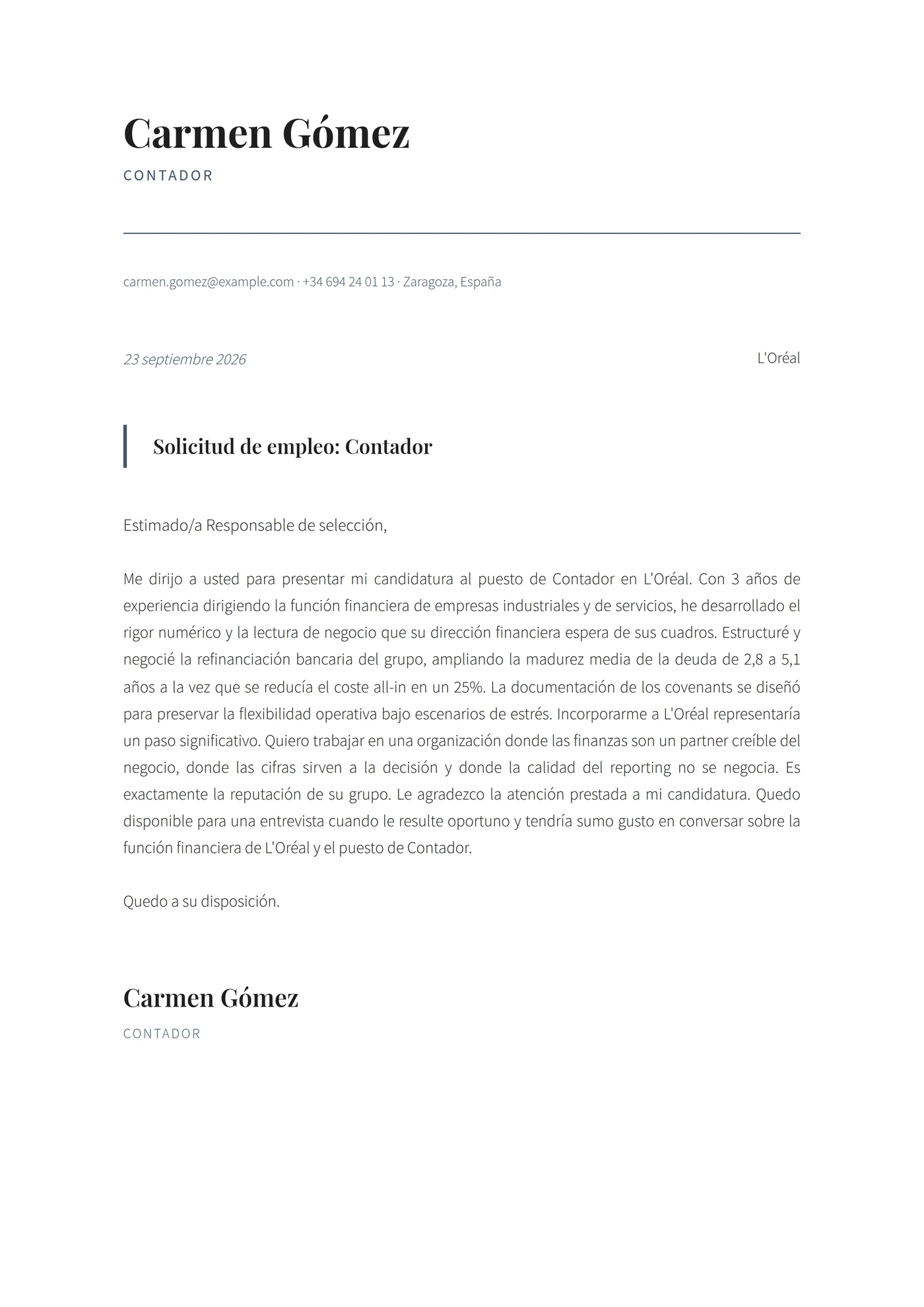 Exec Finanzas Moderna — Senior