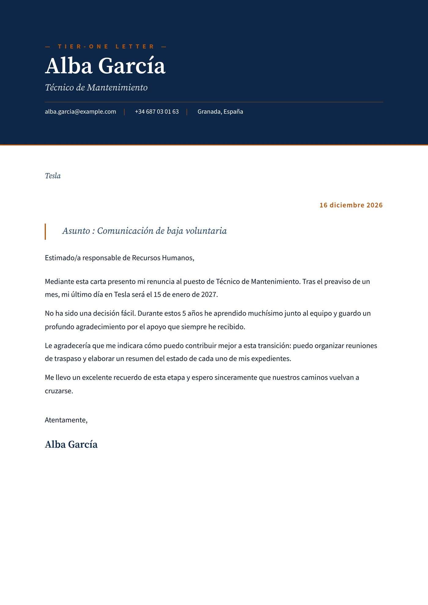 Banco tier-one — Senior