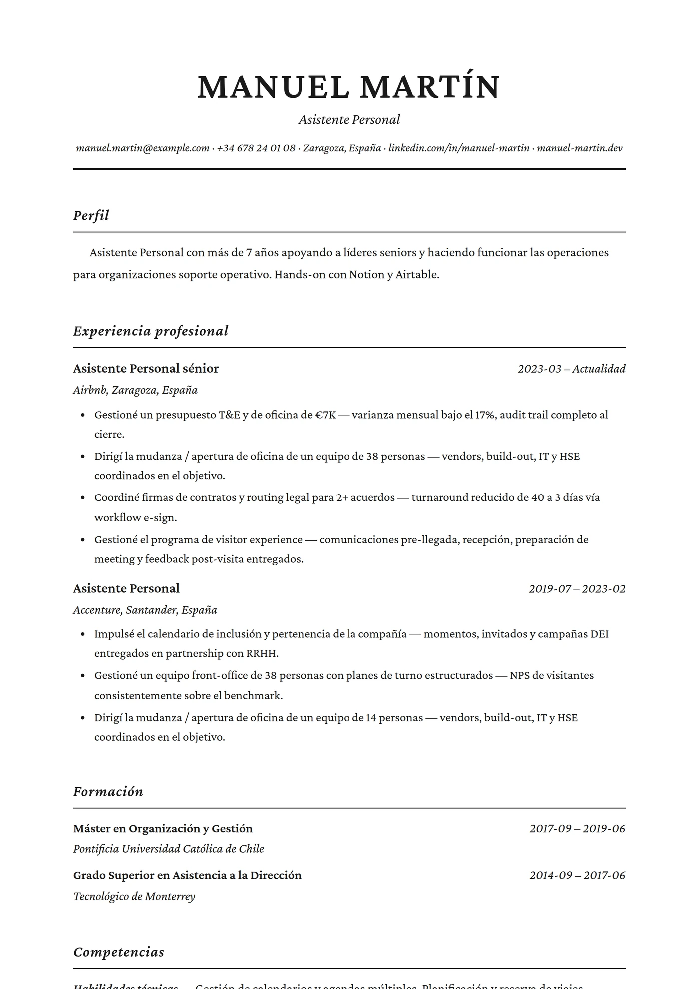Clásico Membrete — Senior