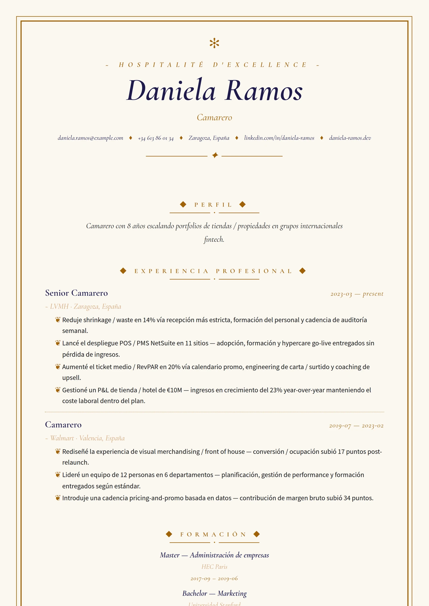 Industria — Hostelería — Senior