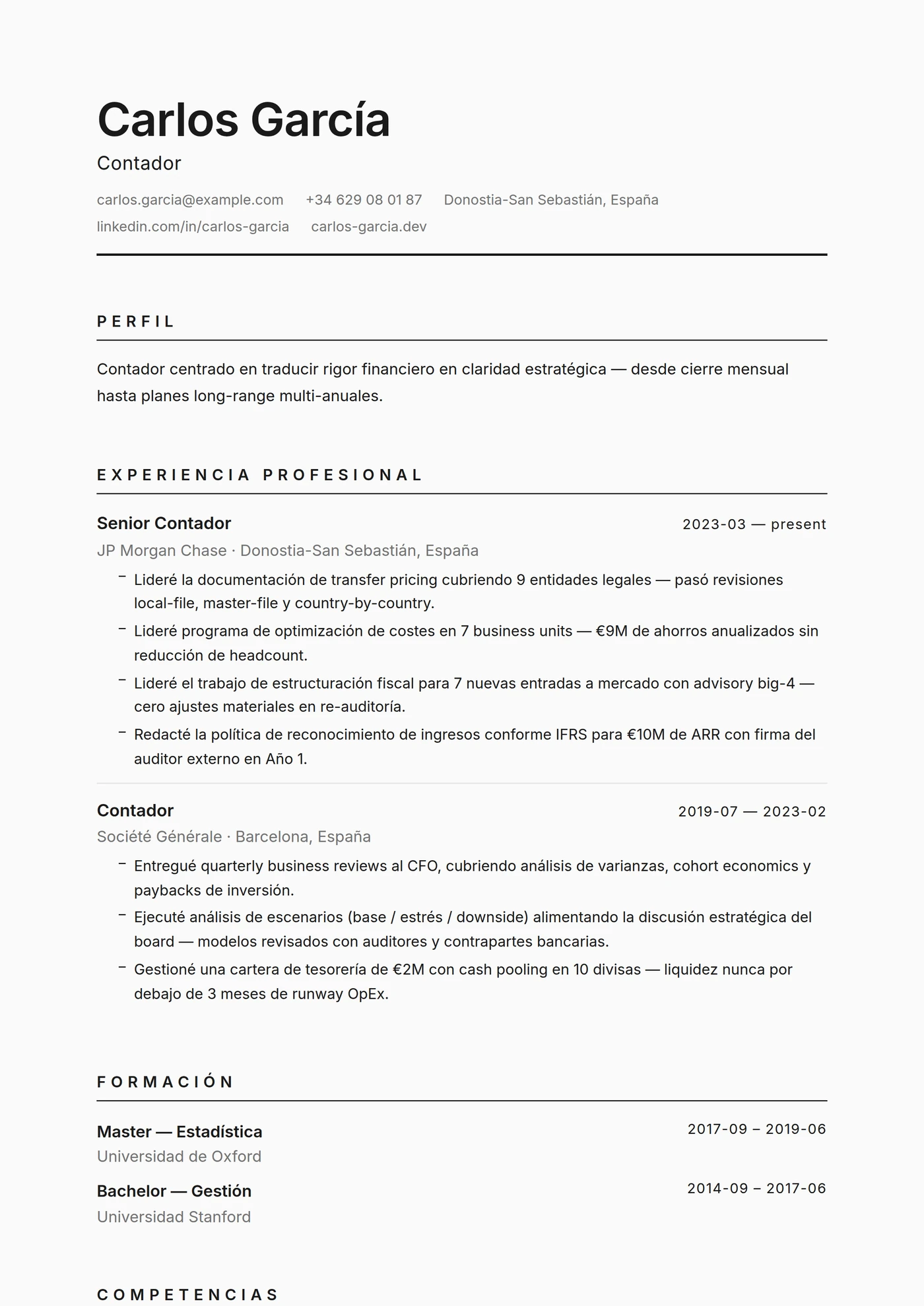 Minimal Monocromo — Senior