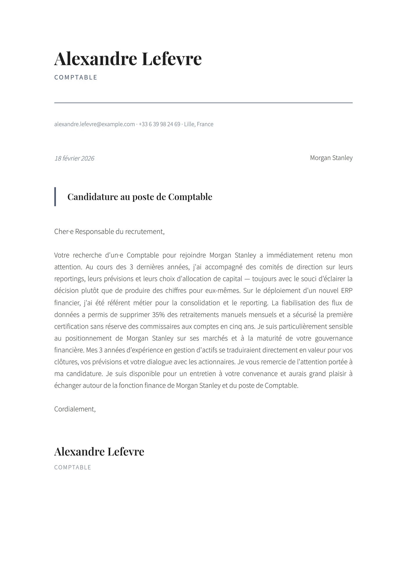 Exec Finance Moderne — Intermédiaire