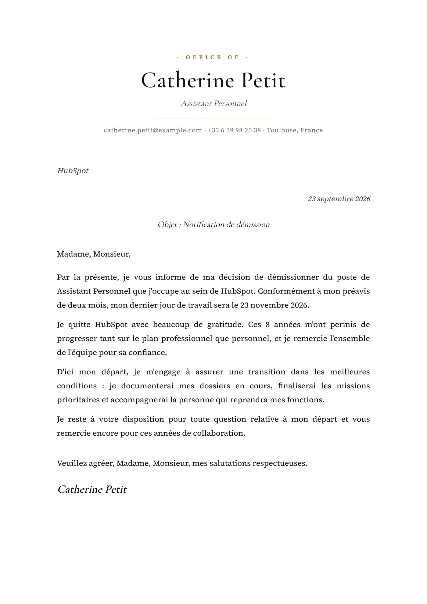 Présidentiel — Senior