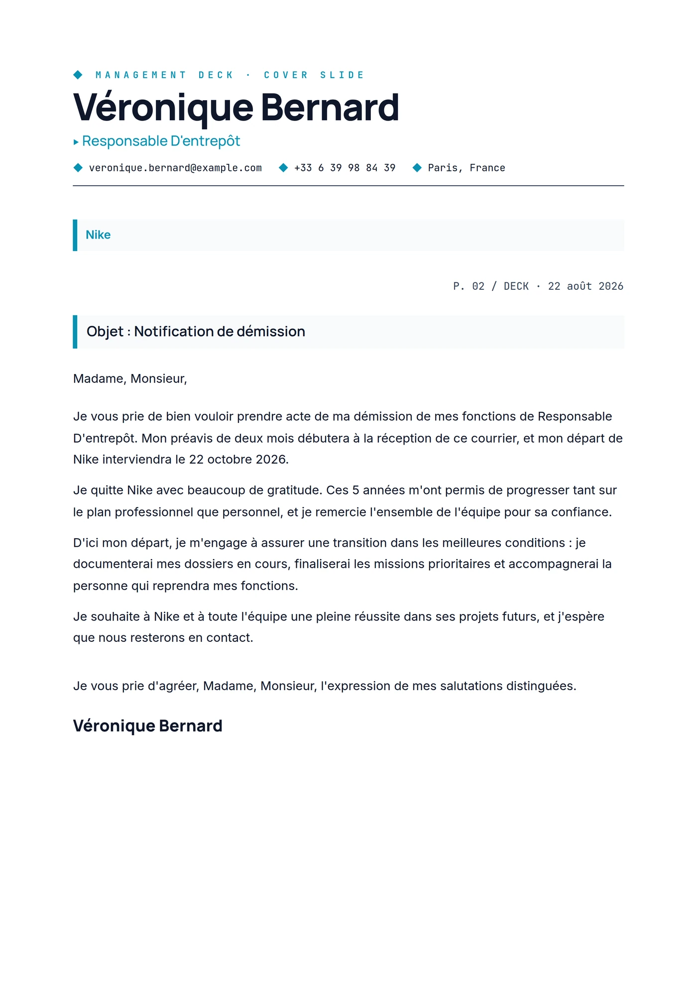 Management — Intermédiaire