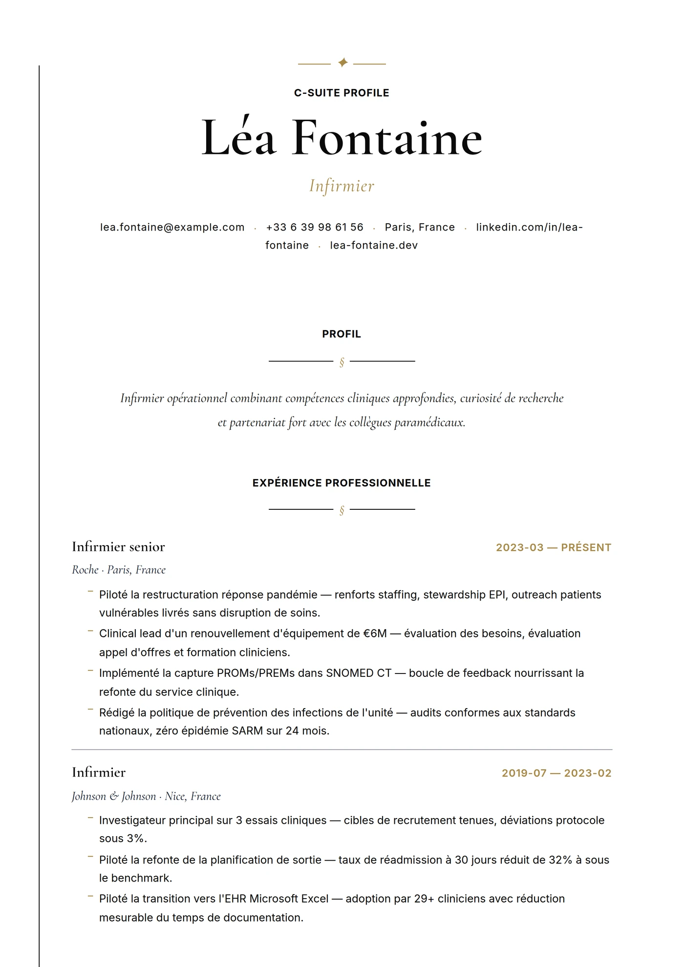 C-Suite Élégant — Senior