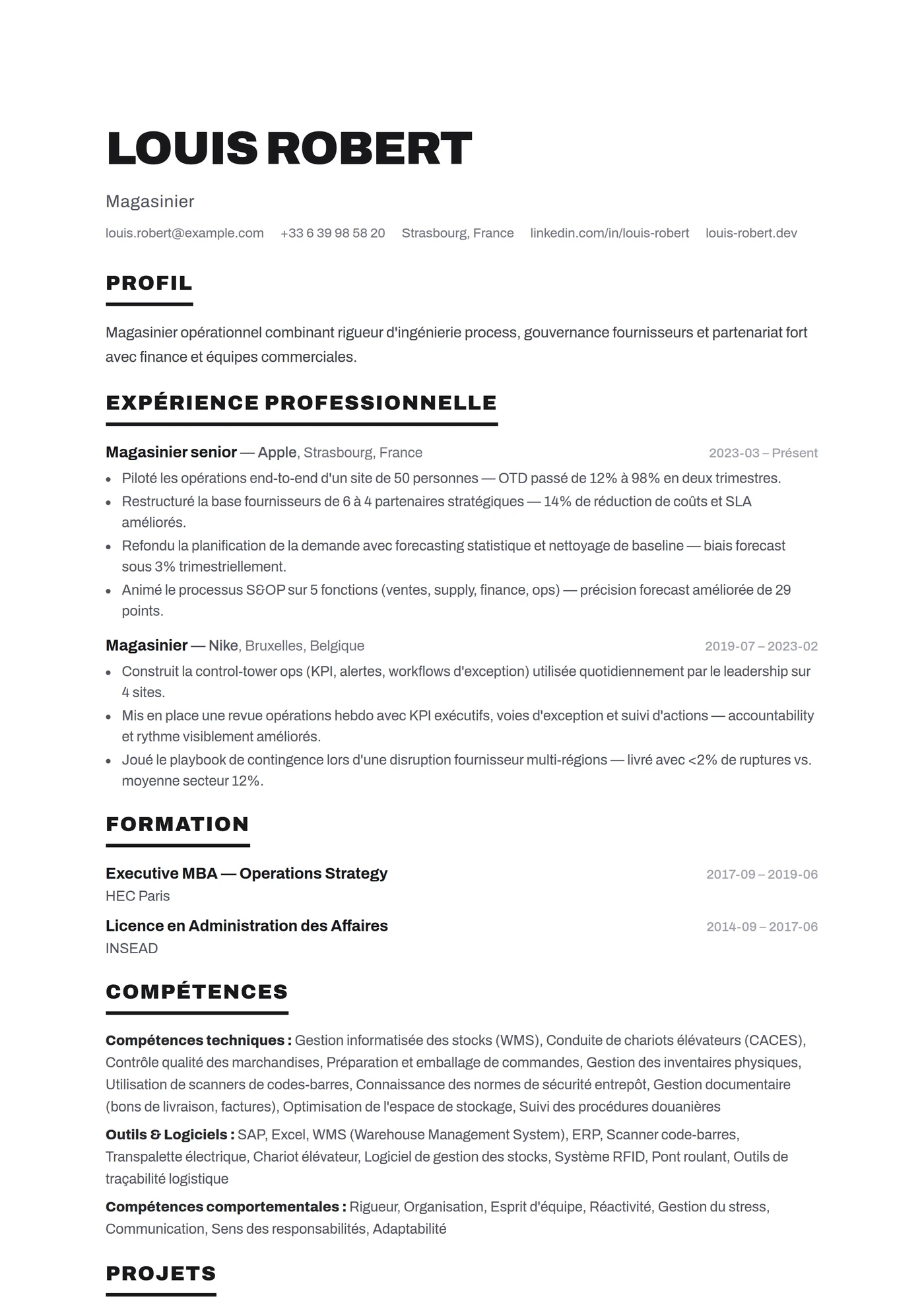 ATS Titres Forts — Senior