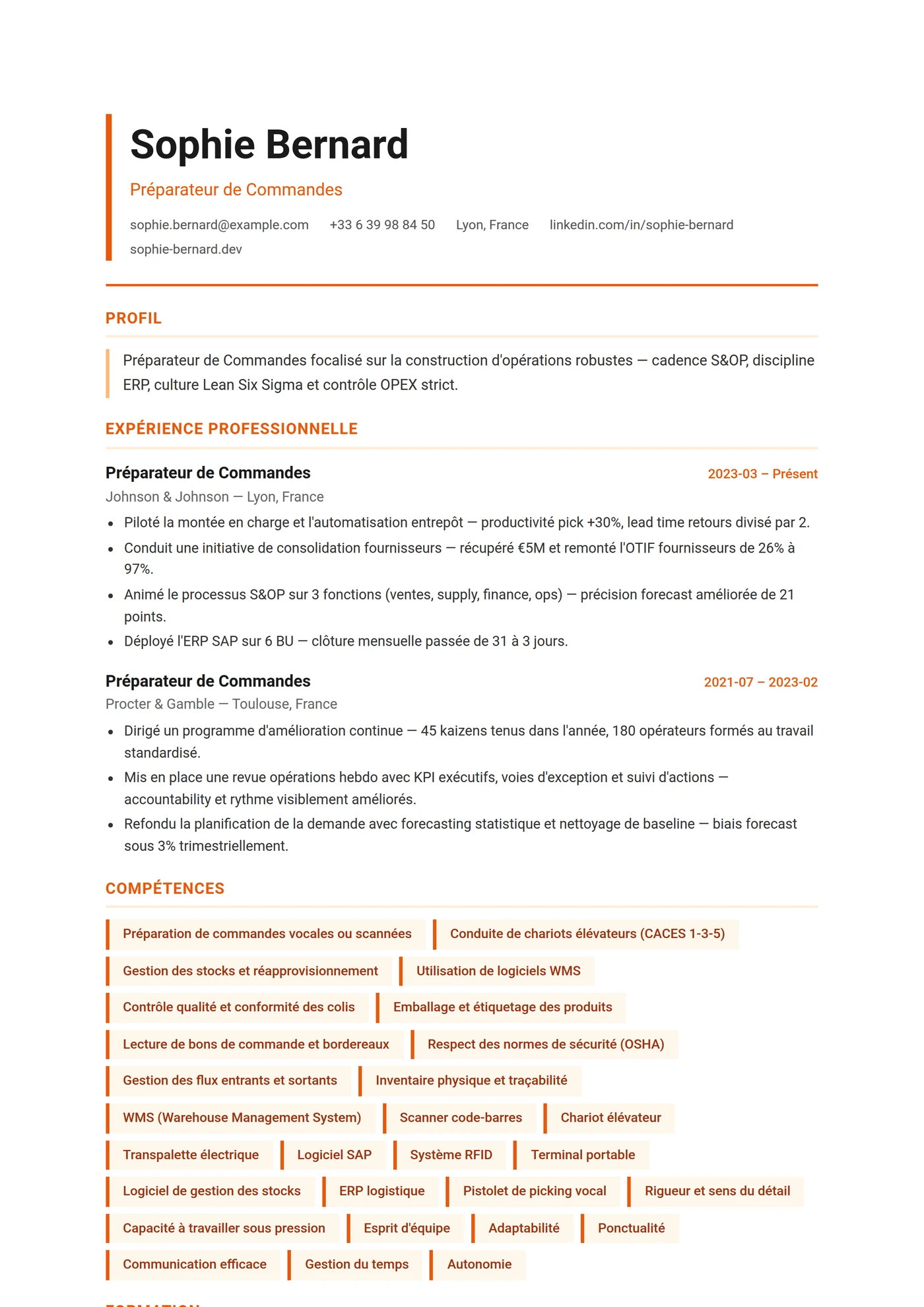 ATS Logistique — Intermédiaire