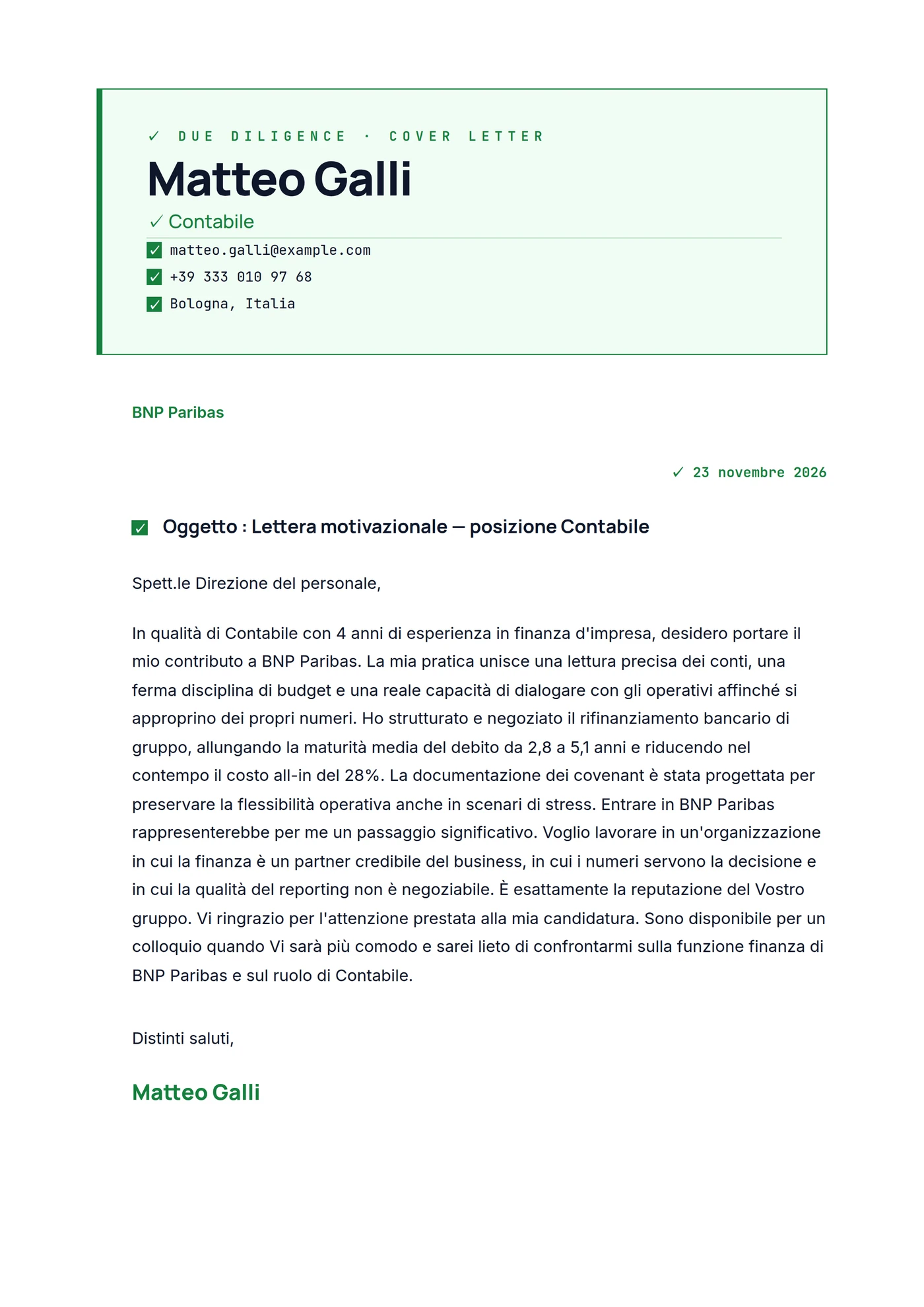 Due diligence — Intermedio