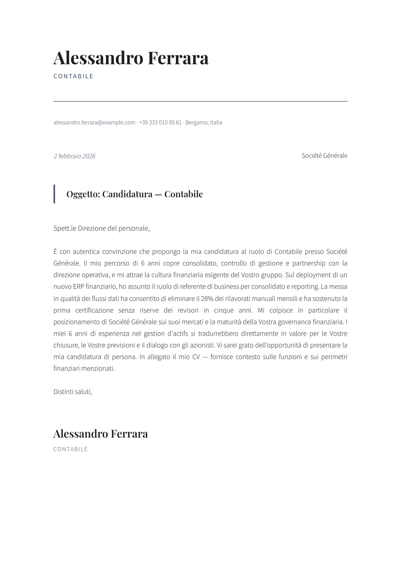 Exec Finanza Moderna — Senior
