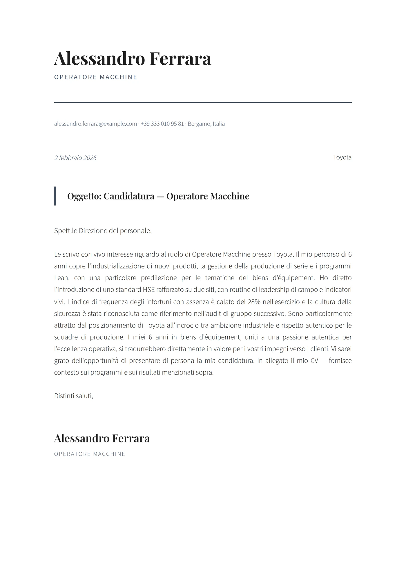 Exec Finanza Moderna — Senior
