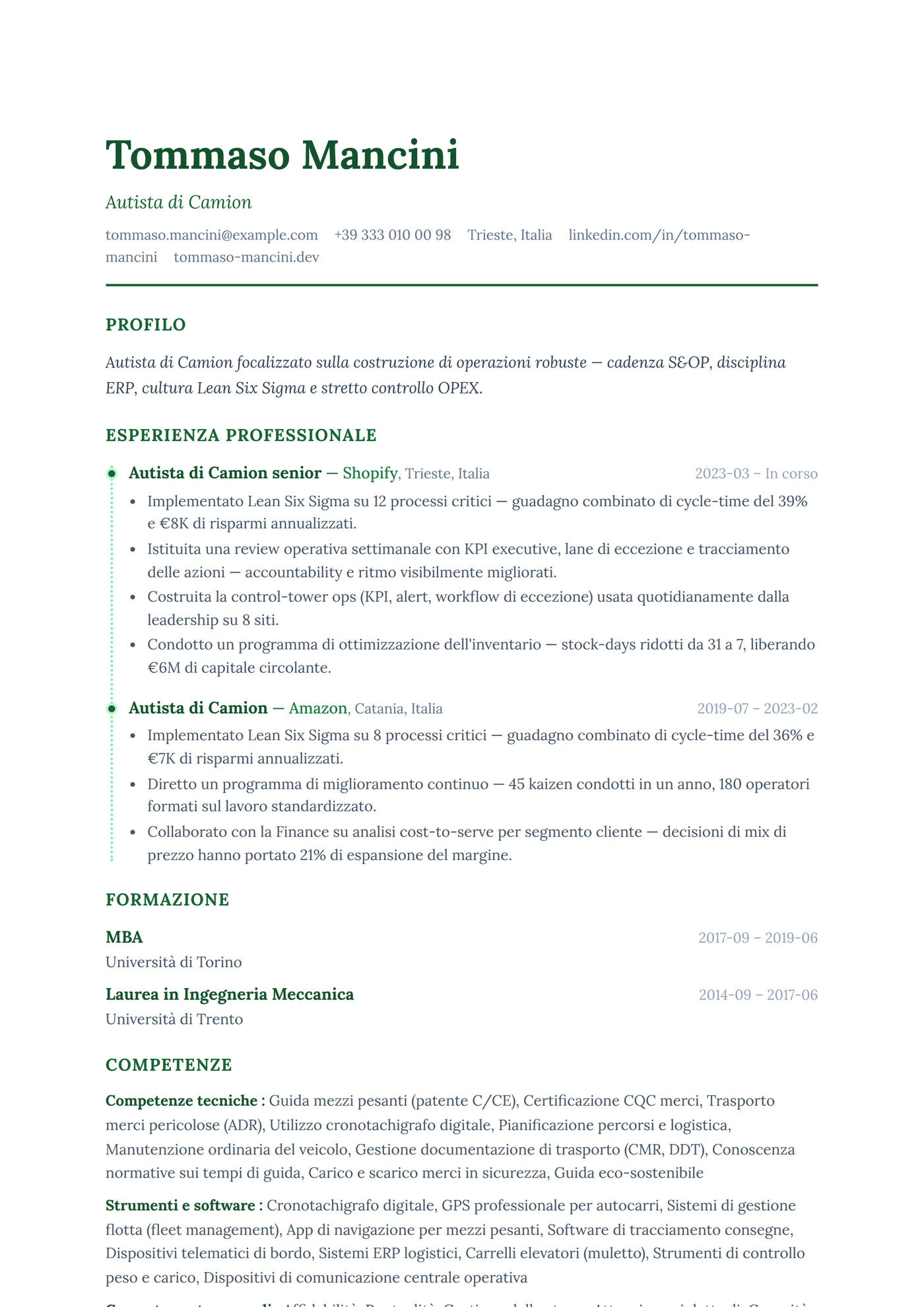 ATS Timeline Punteggiata — Senior