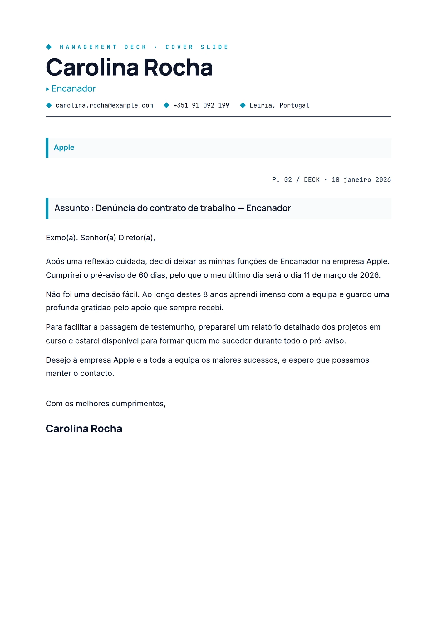 Management — Sénior