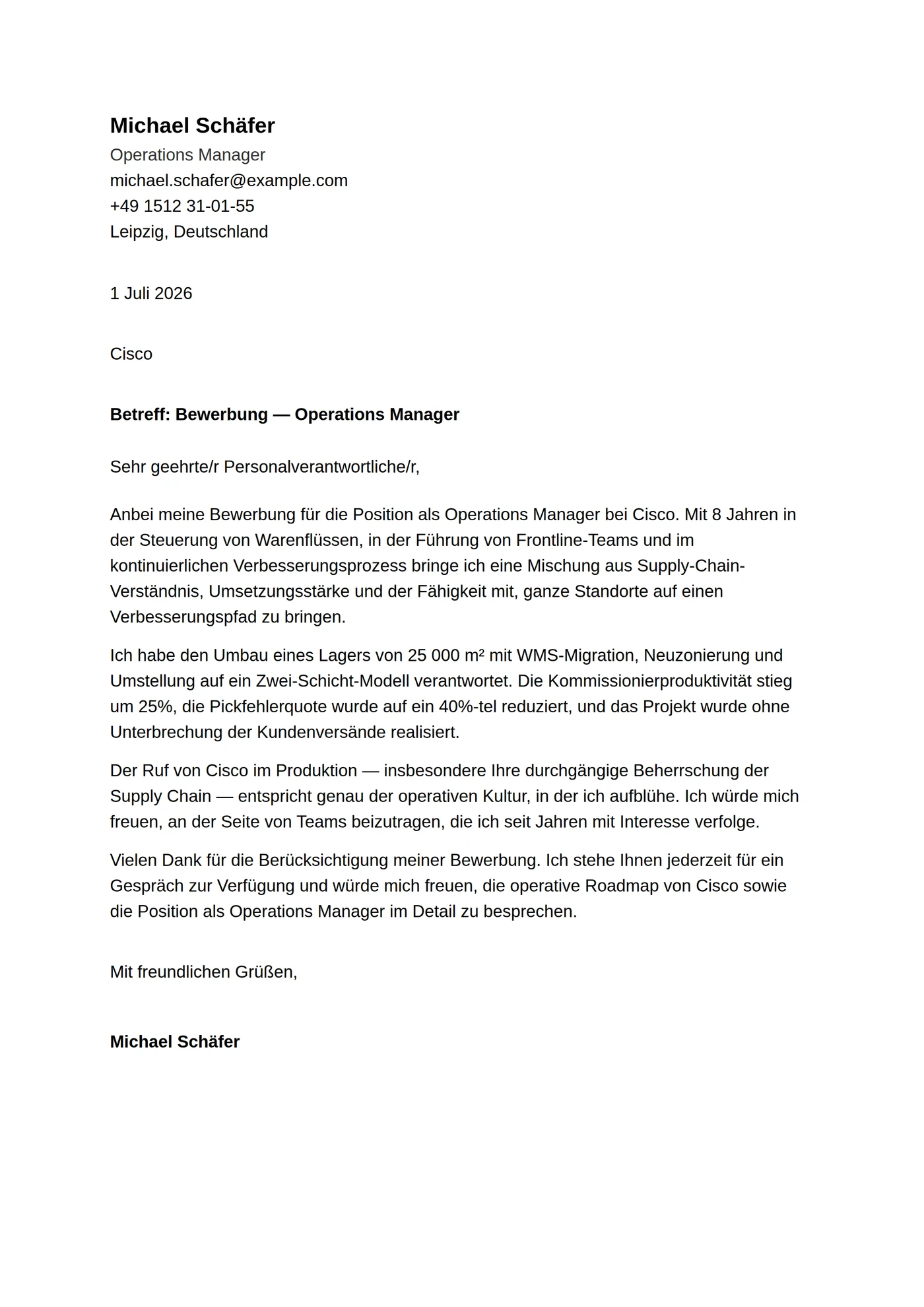 ATS schlicht — Anschreiben-Vorlagen