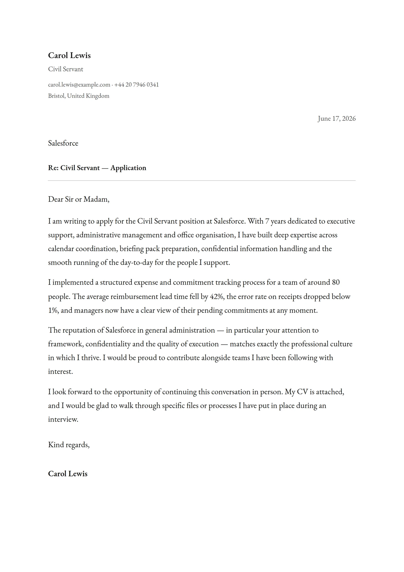Classic — Cover letter templates