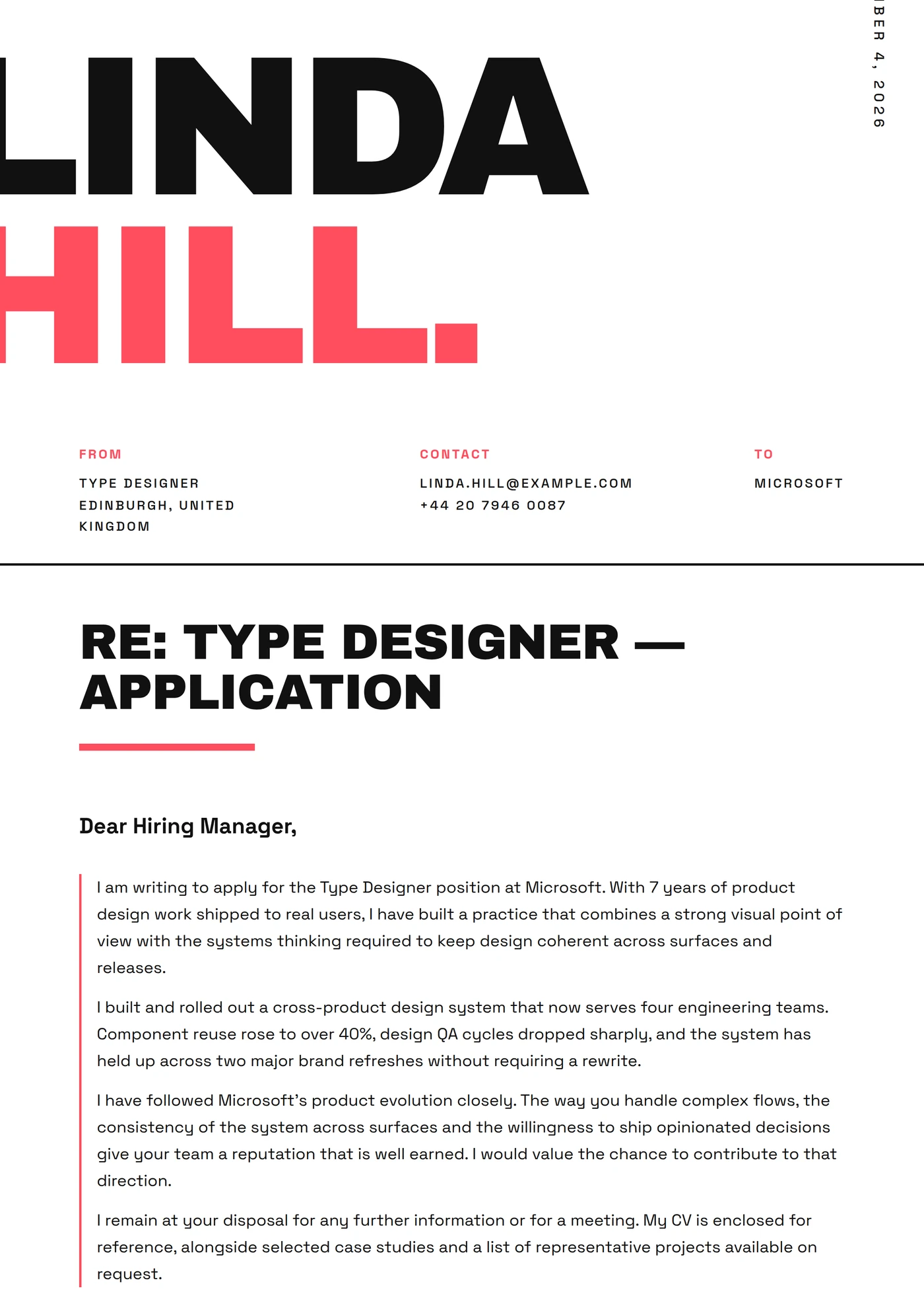 Bold Type — Cover letter templates