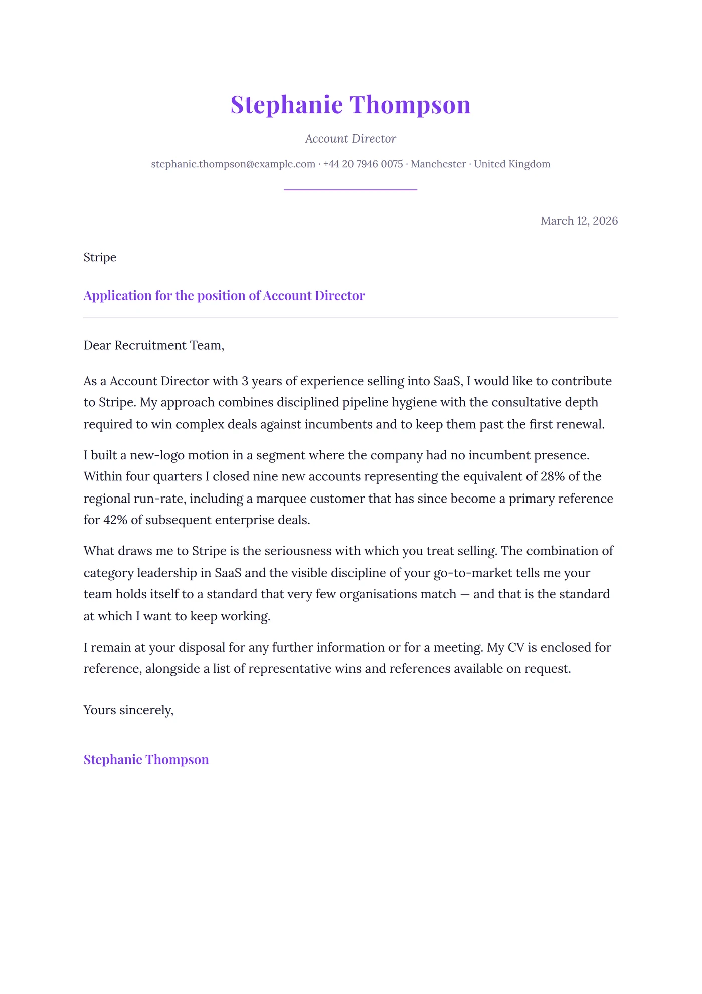 Elegant — Cover letter templates