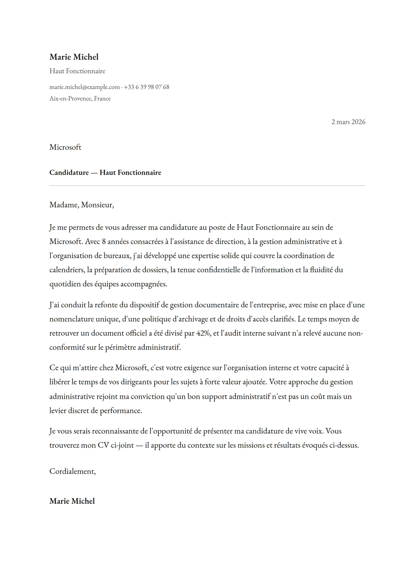 Classique — Modèles de lettres de motivation