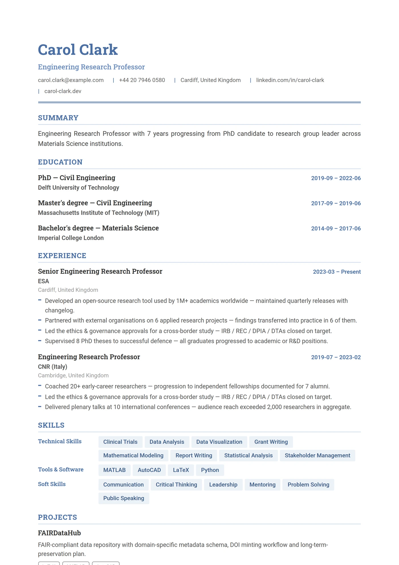 Engineering — CV templates