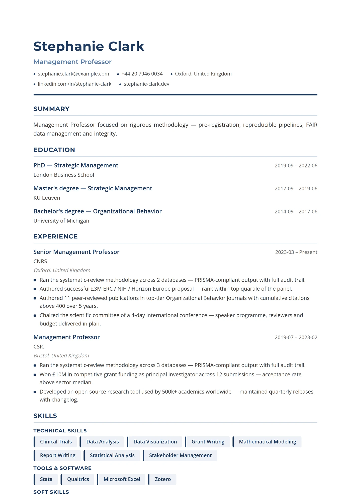 Management & Business — CV templates