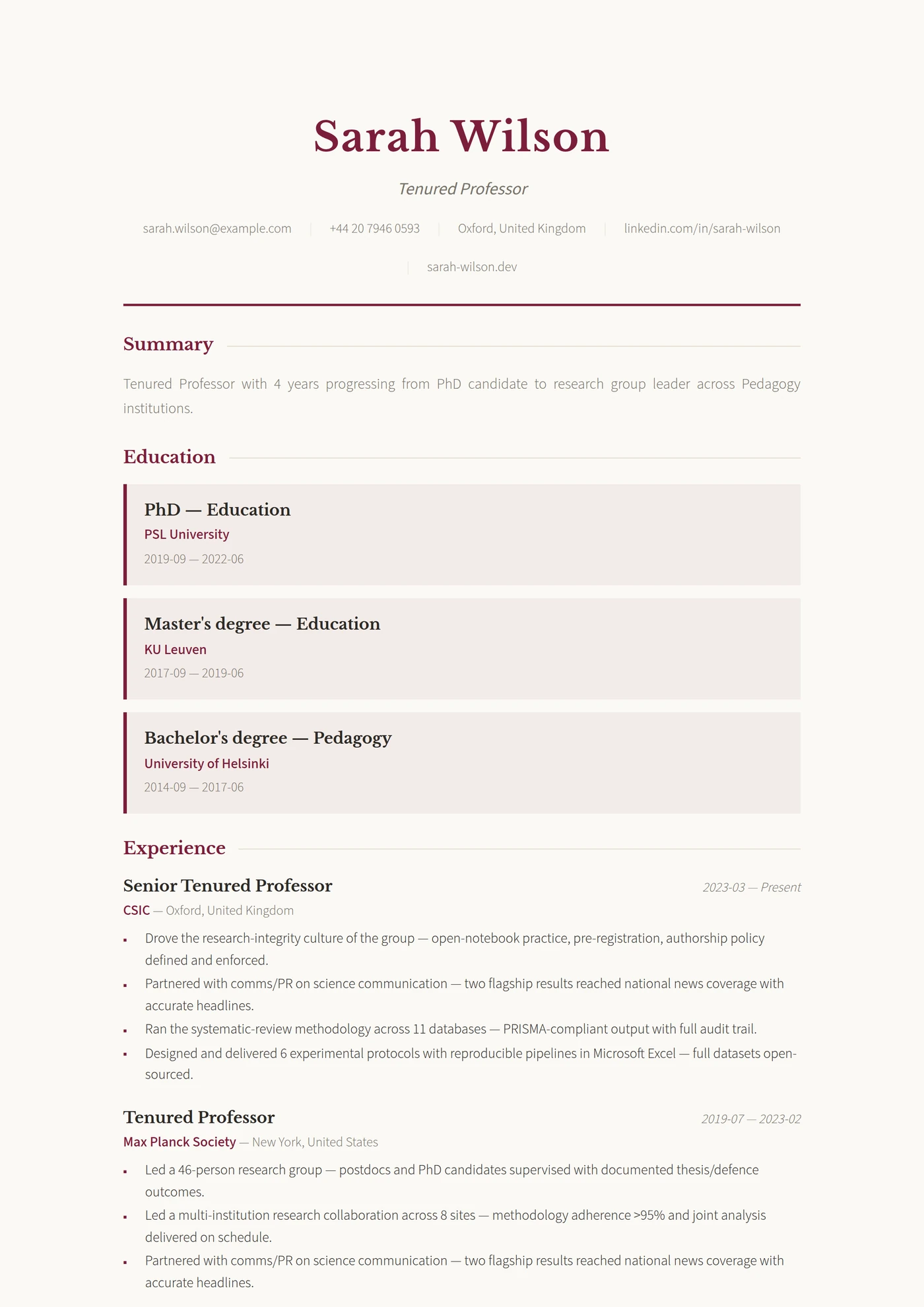 Scholar — CV templates