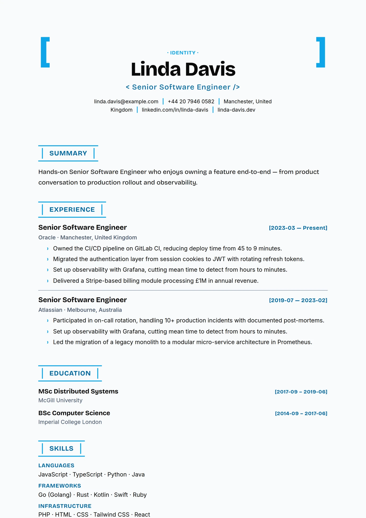 ATS Bracket System — CV templates