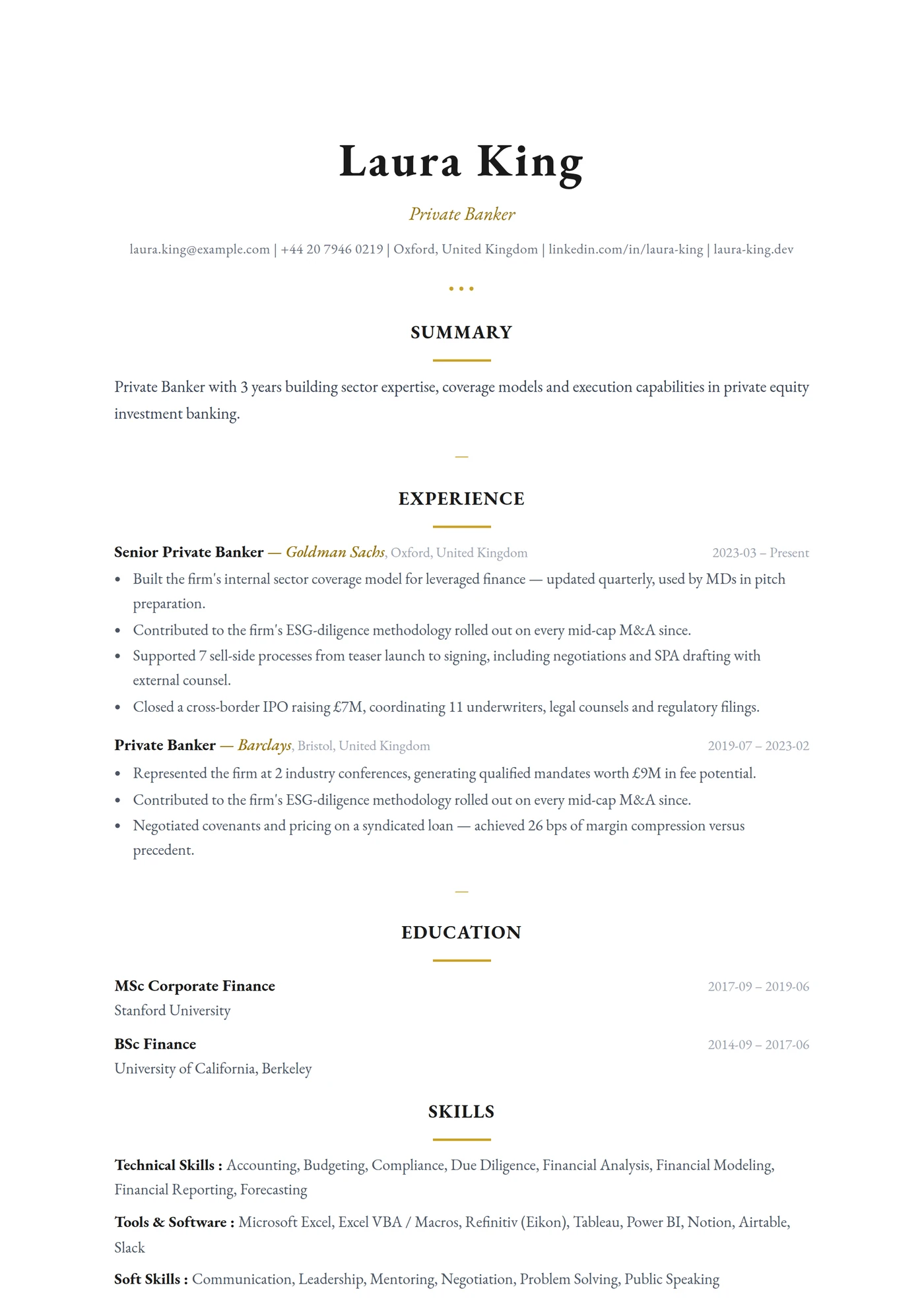 ATS Elegant Rules — CV templates