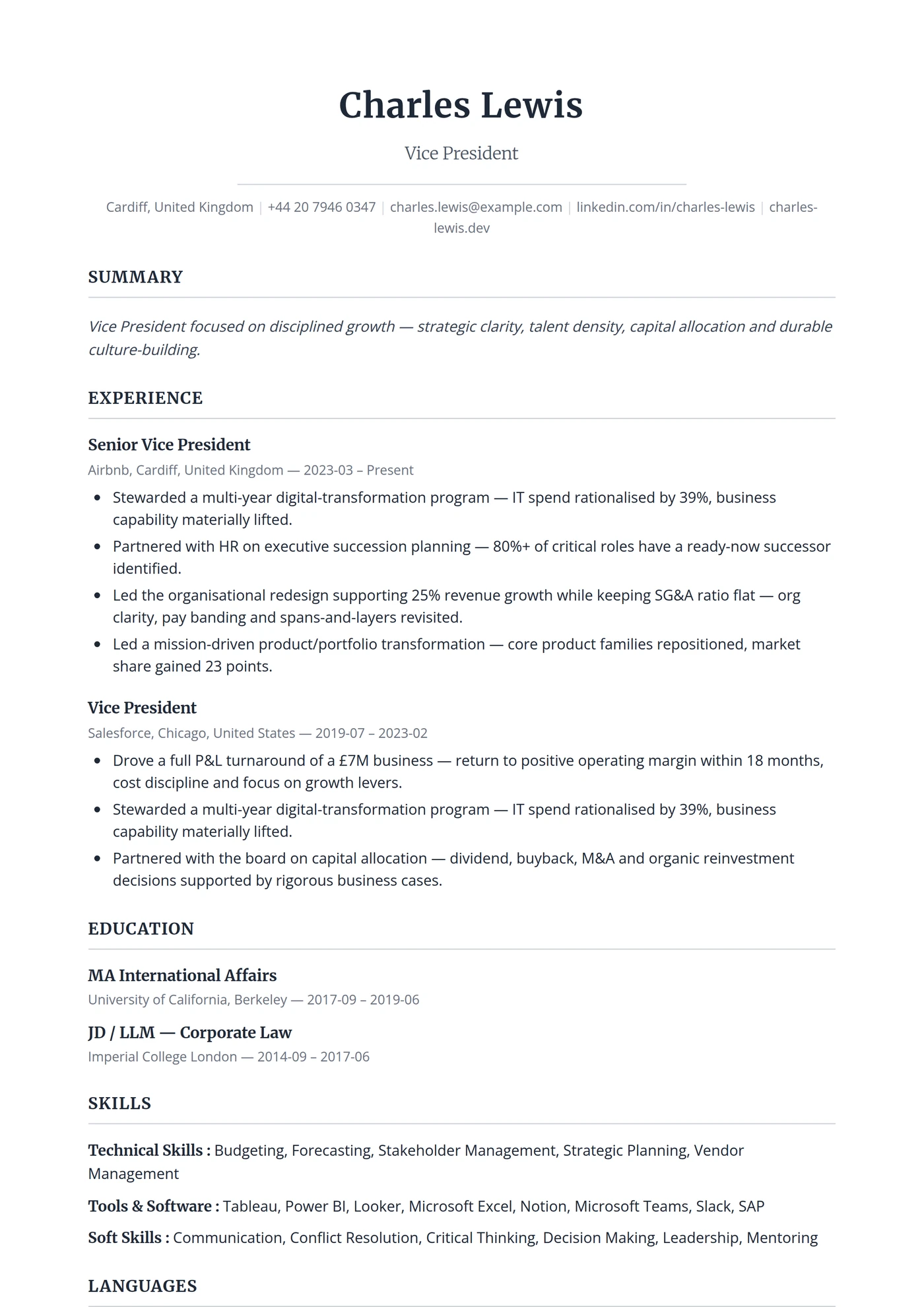ATS Executive — CV templates