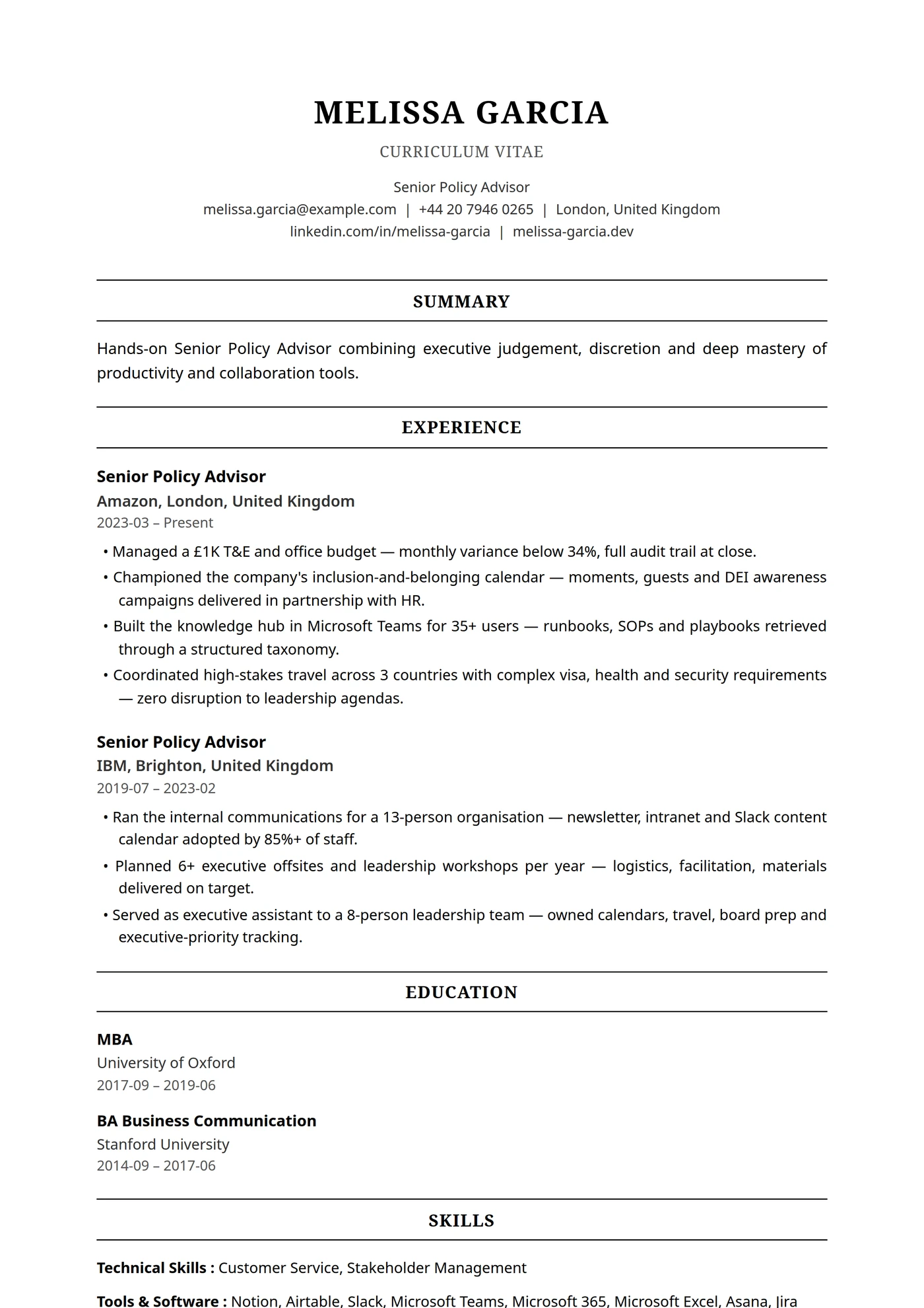 ATS Federal — CV templates