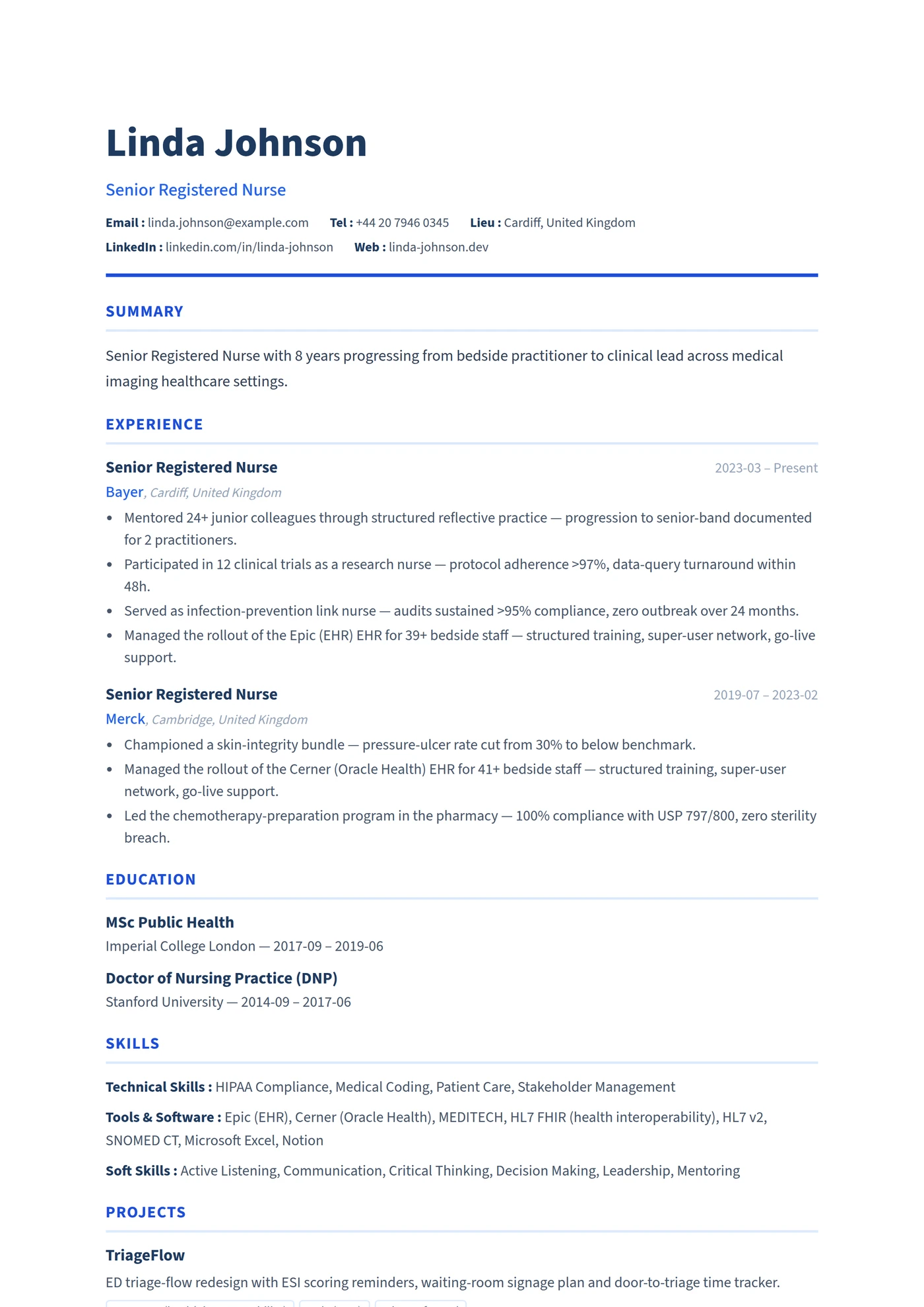 ATS Healthcare — CV templates