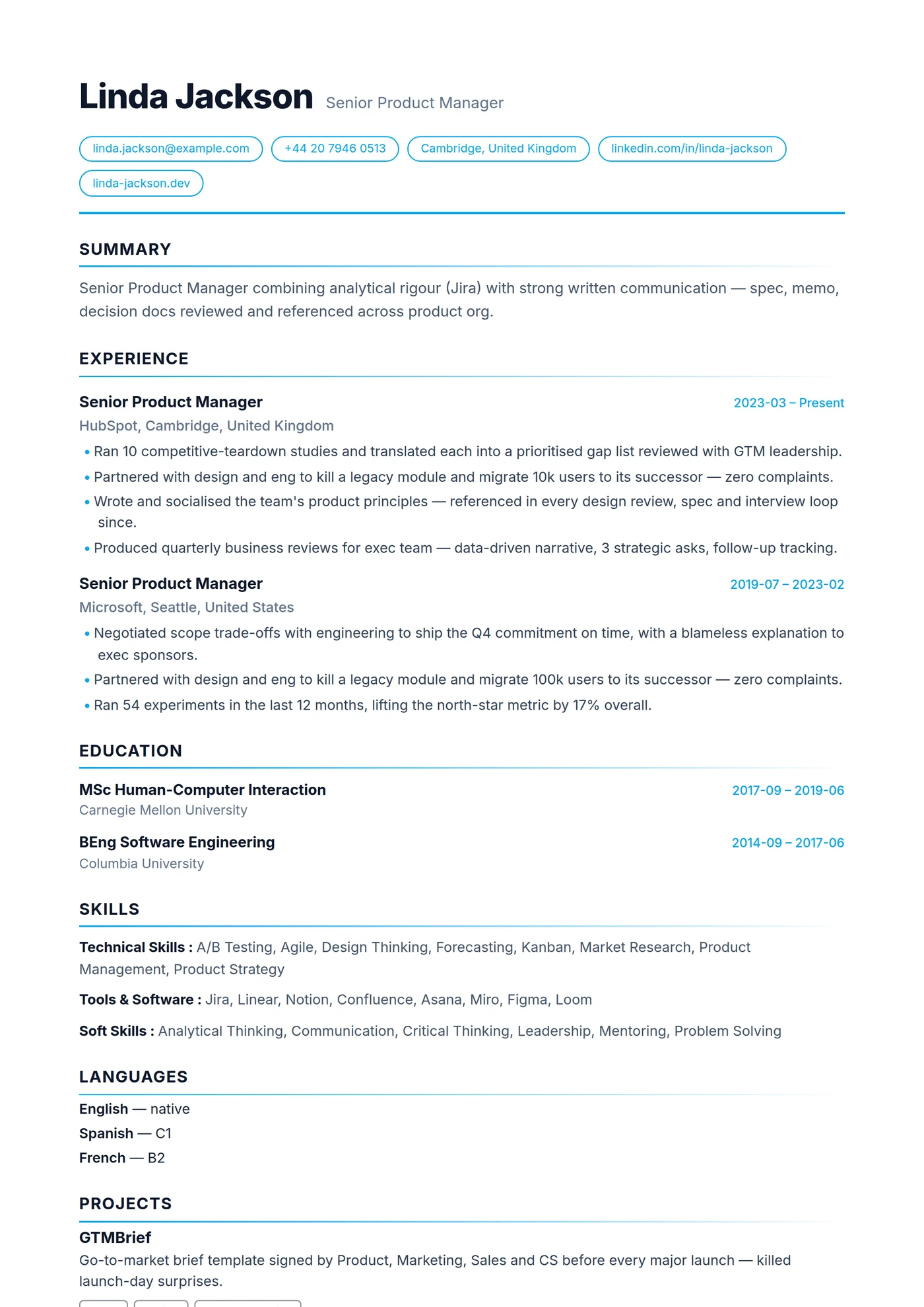 ATS Horizon — CV templates