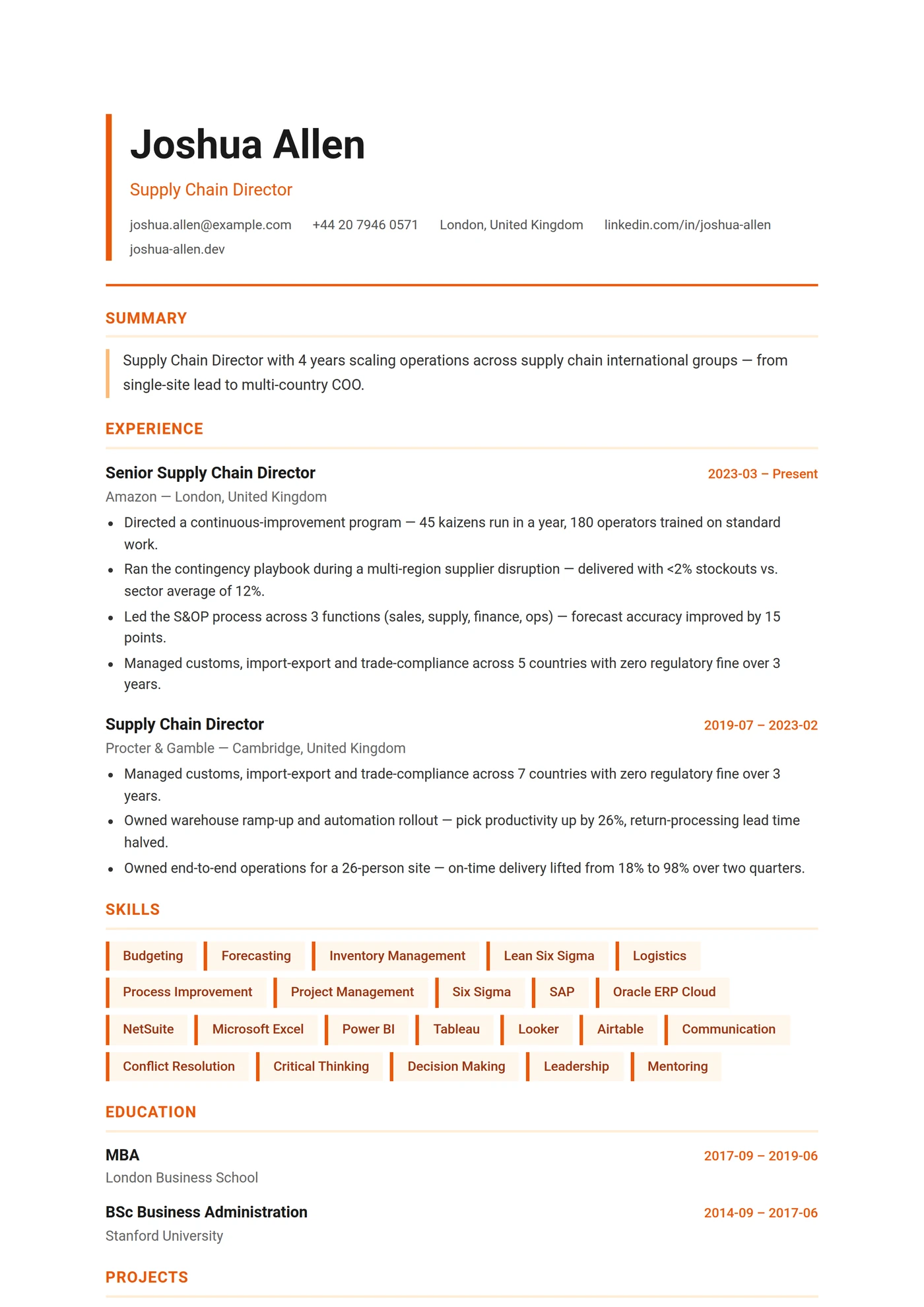 ATS Logistics — CV templates