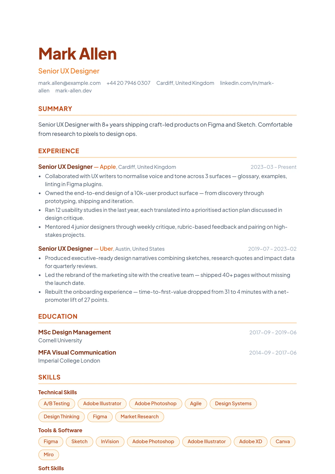 ATS Pill Tags — CV templates