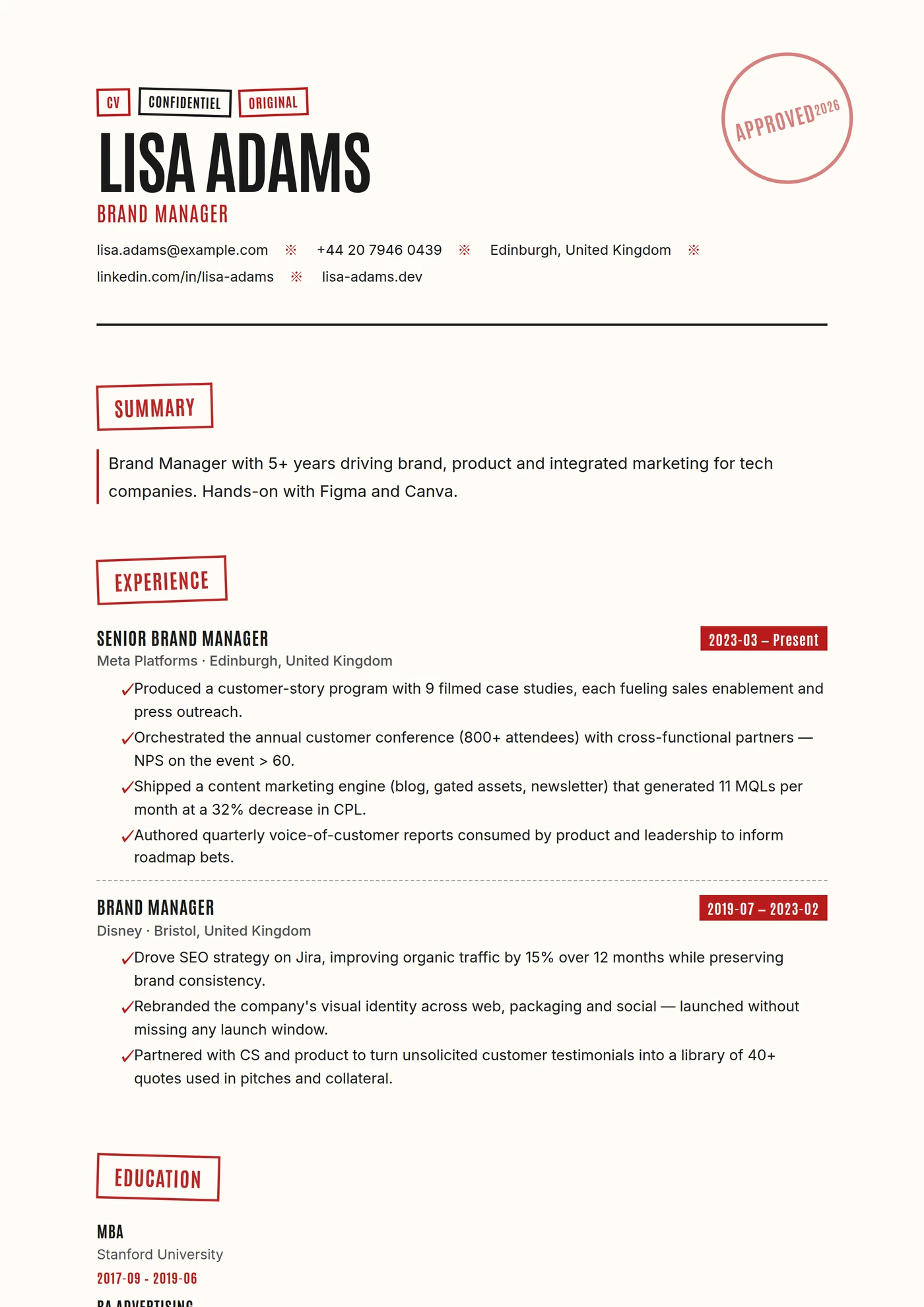 ATS Rubber Stamp — CV templates
