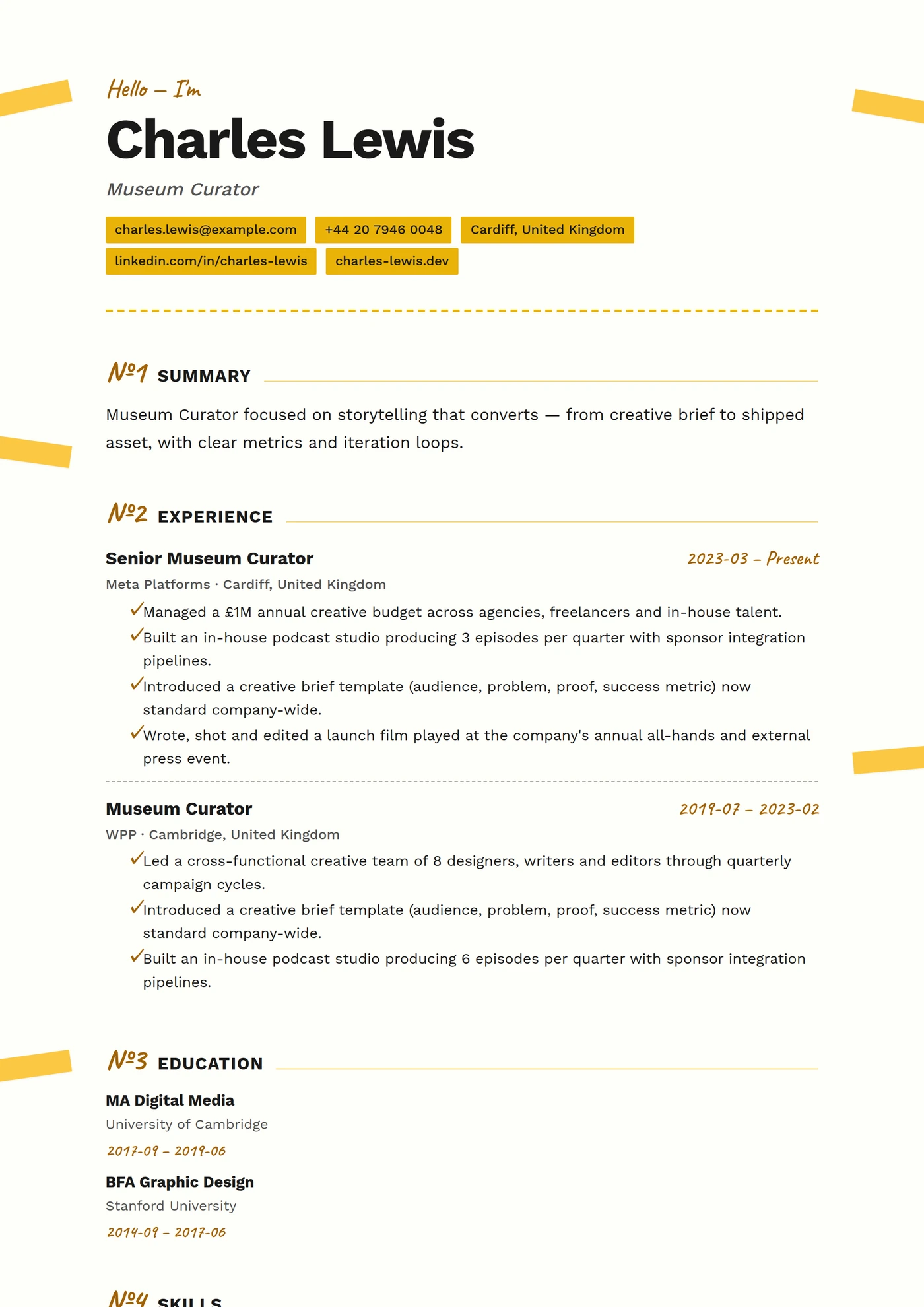ATS Tape Binder — CV templates