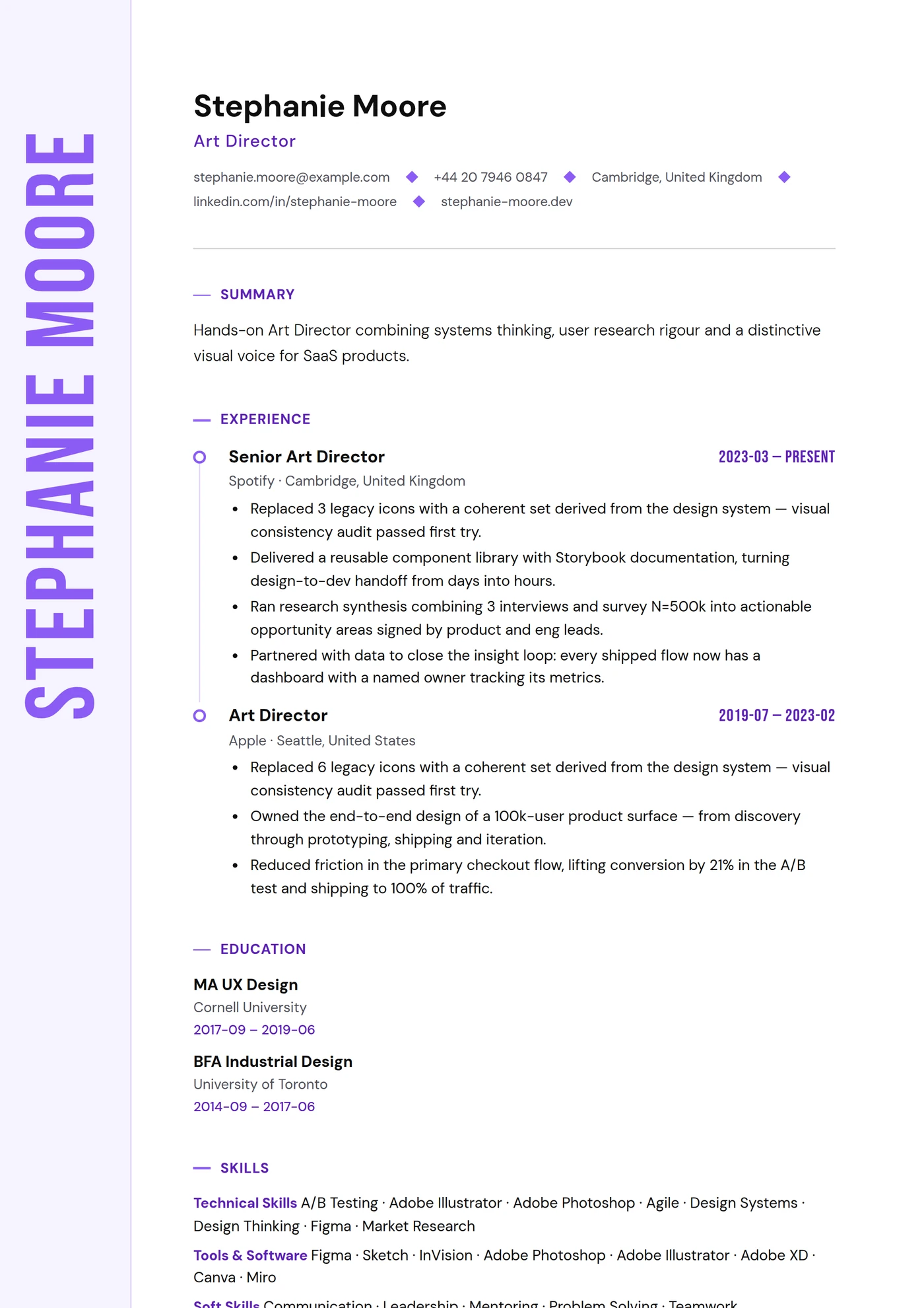 ATS Vertical Name — CV templates