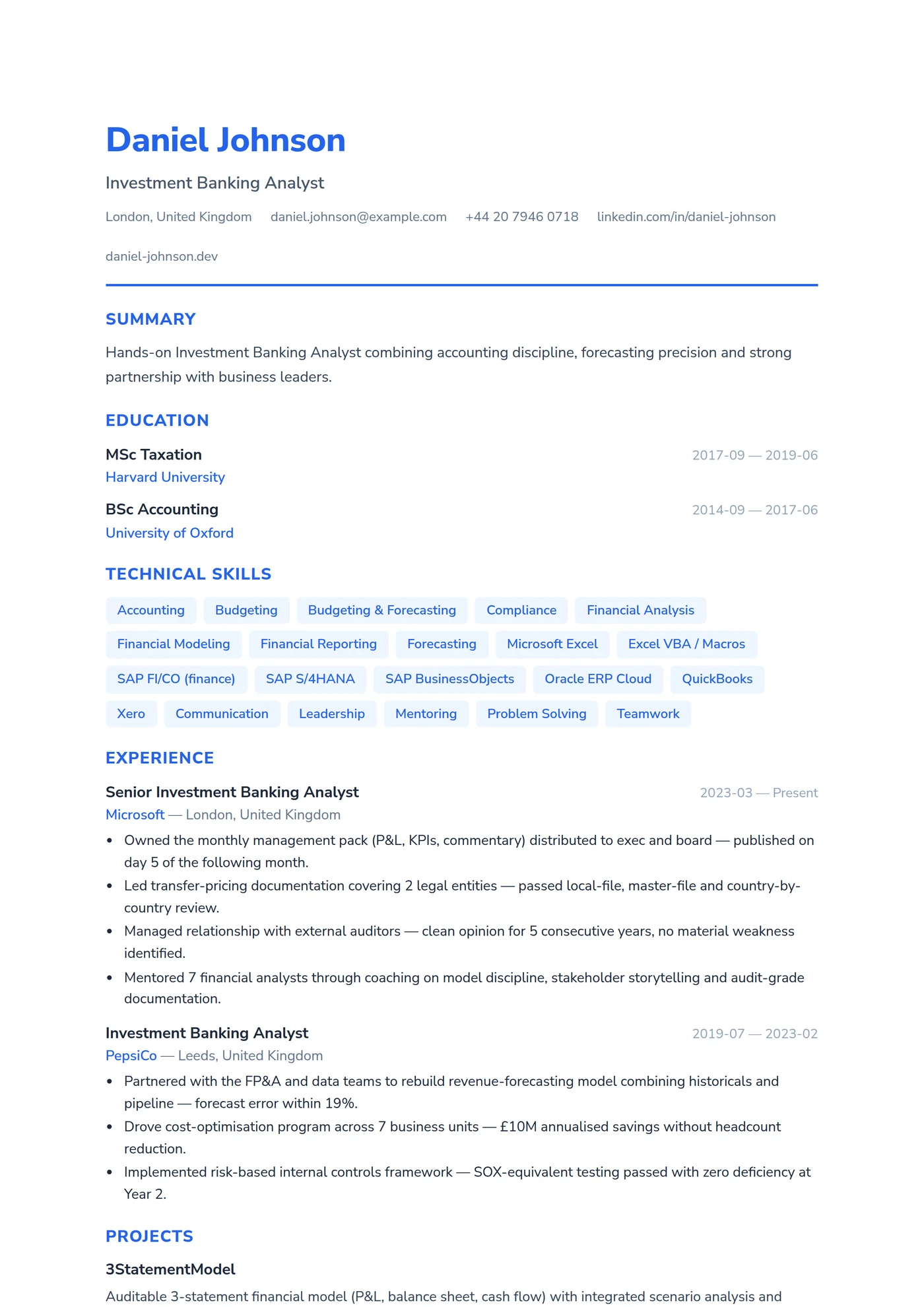Canada English Graduate — CV templates
